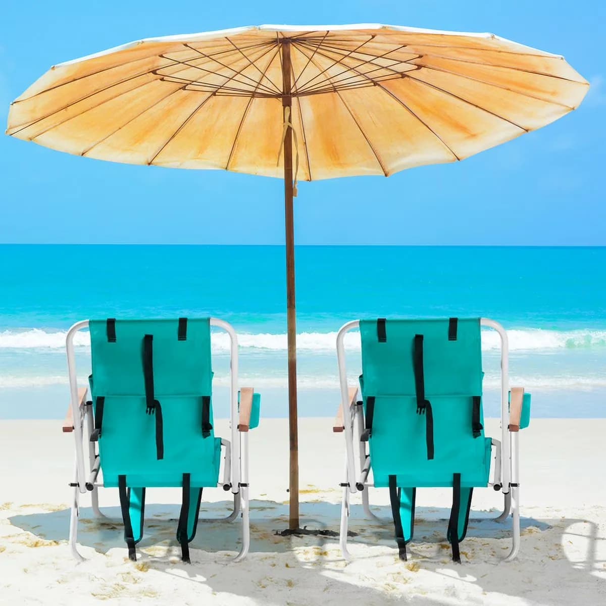 Reliable Beach Chair with Folding, 2 Pack Portable Folding Backpack, Green - Green Model 93AA33