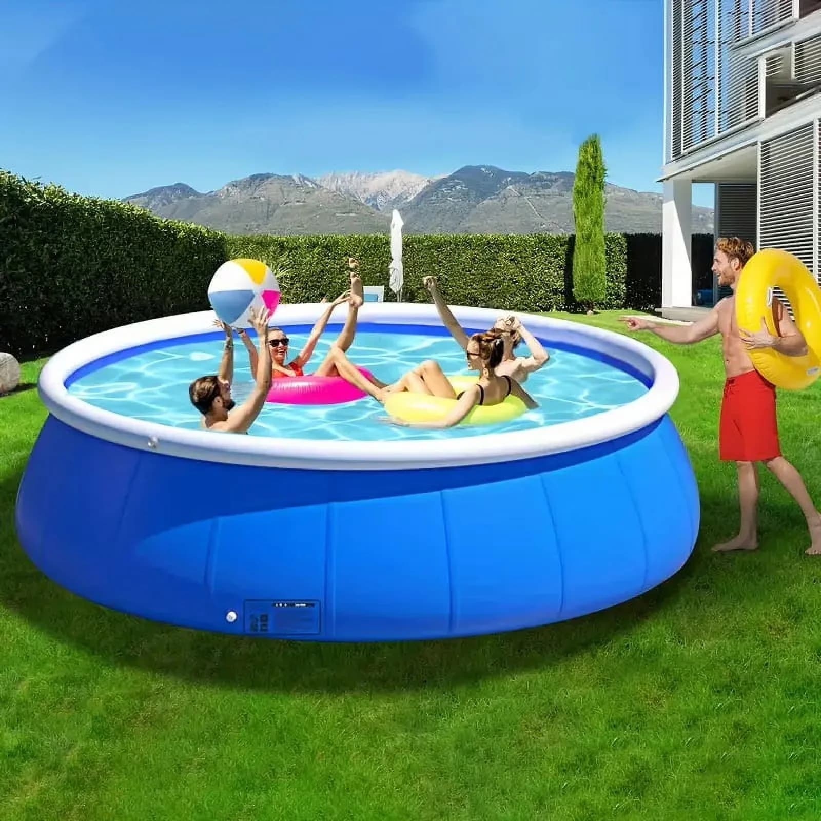 Quality Inflatable Pool with Puncture Proof, Fade Resistant, Uv Resistant - Blue Model 020A35