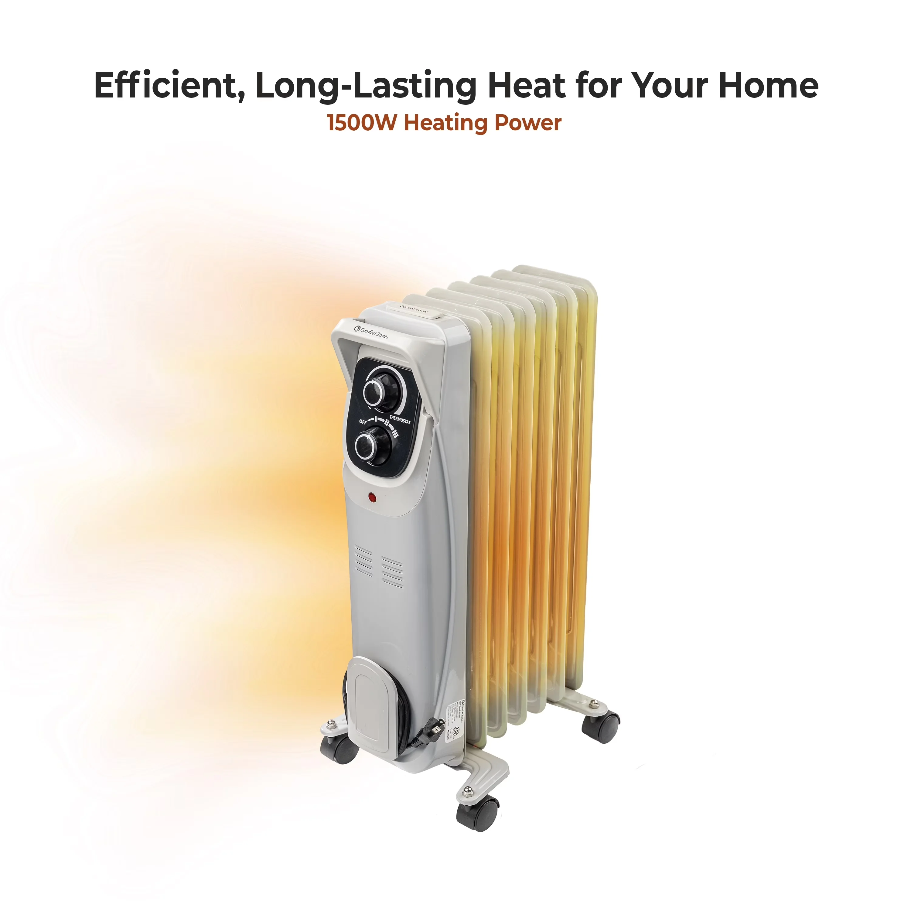 Portable And Electric Space Heater Efficient with 1500W, Automatic Shutoff, Adjustable - White Model F7B0F3
