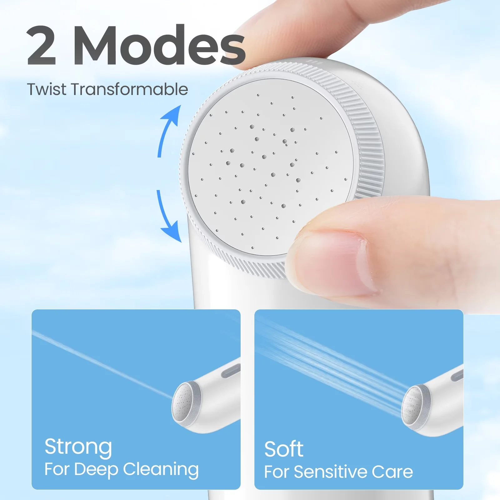 Bathroom Renovation Innovative with Battery, Portable, Handheld - Abs White Model 6607F8