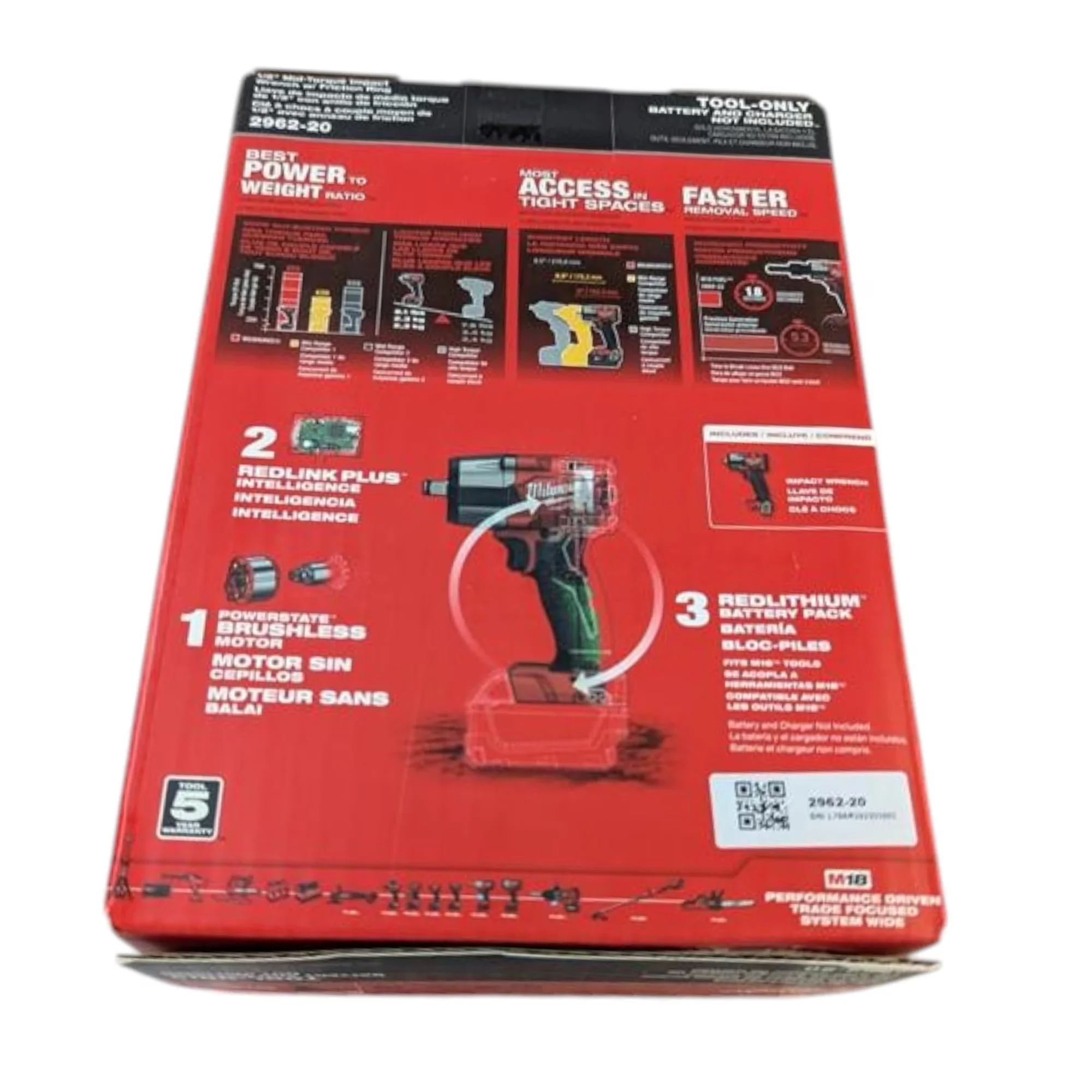 Premium Air Tools Compressor with Battery, M18 FUEL 1/2" Mid-Torque Impact Wrench - Model FF008D