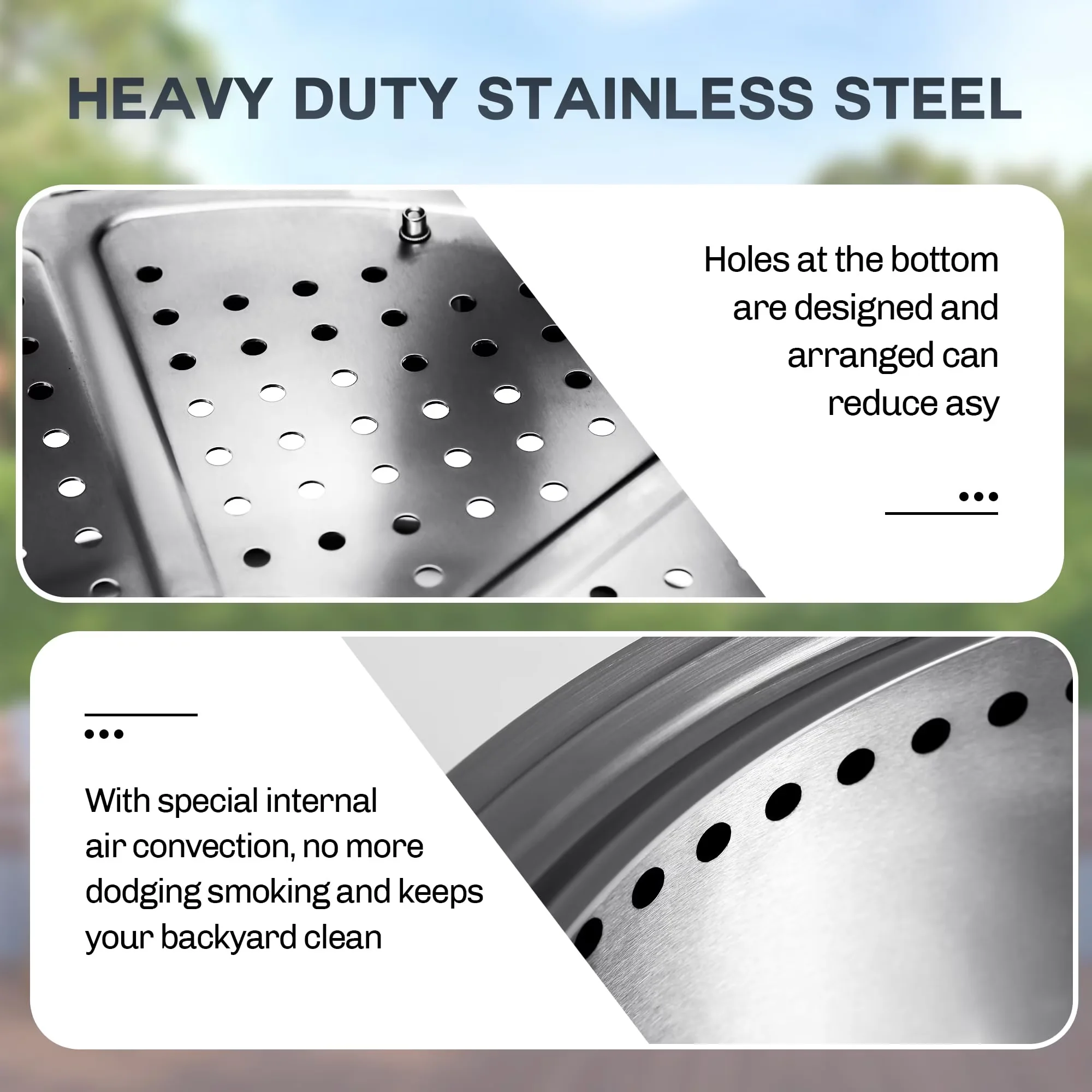 Outdoor Heating Reliable with Portable, Rust Resistant - Stainless Steel Black for Patio, Camping Model 908AA7