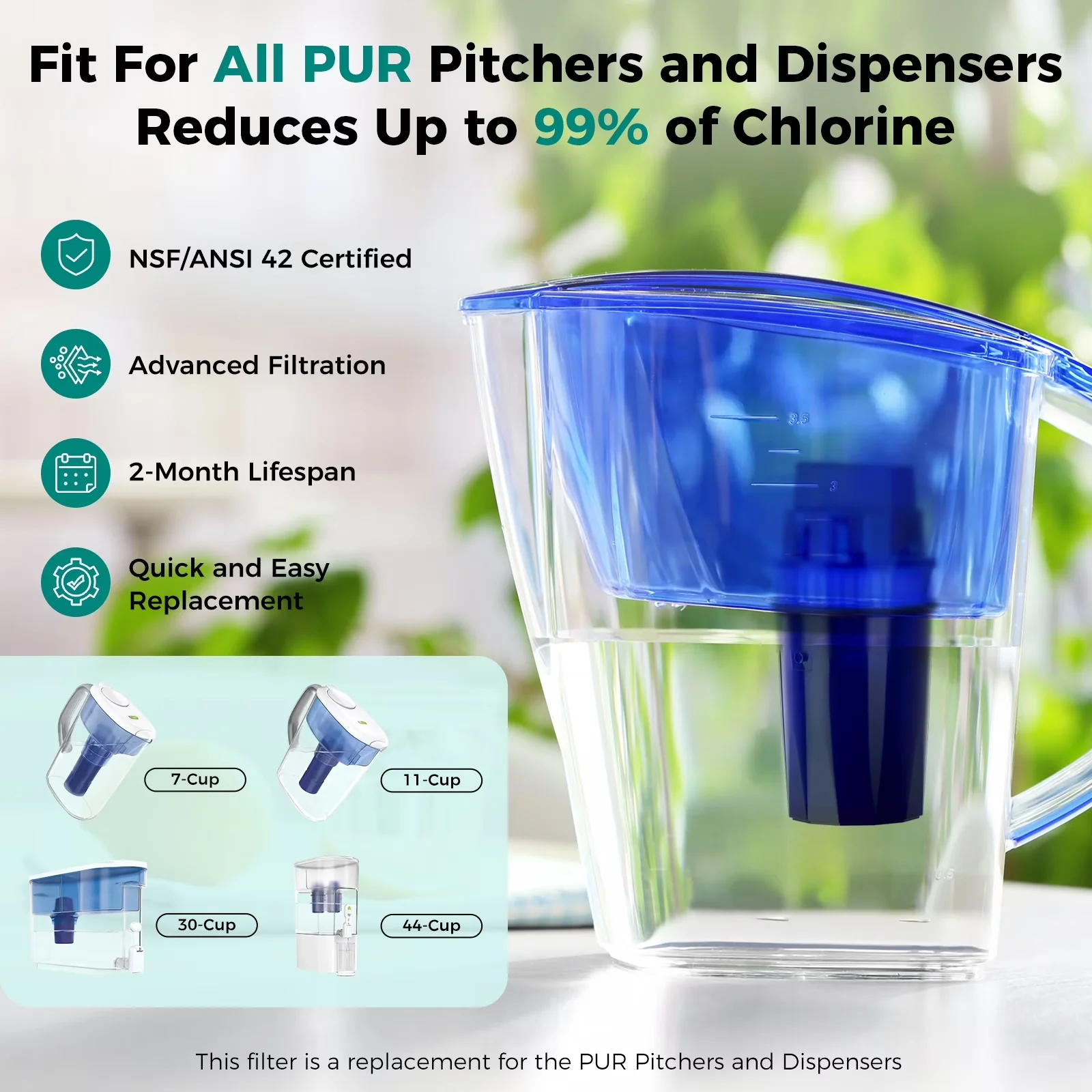 Premium Water Filtration with Alarm, NSF Certified, 4-Pack Filter Replacement - Model 498A51