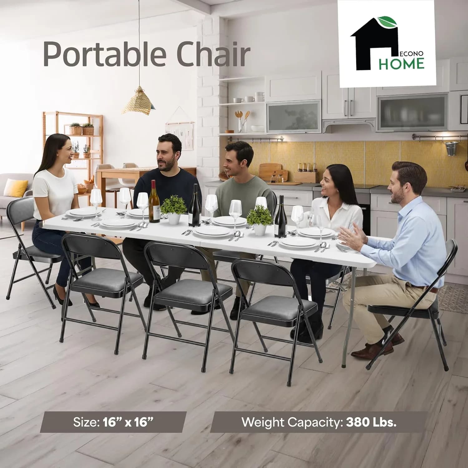 Sleek Patio Chair with Storage, Heavy-Duty Steel Frame - Black for Home, Office Model 45A4B7