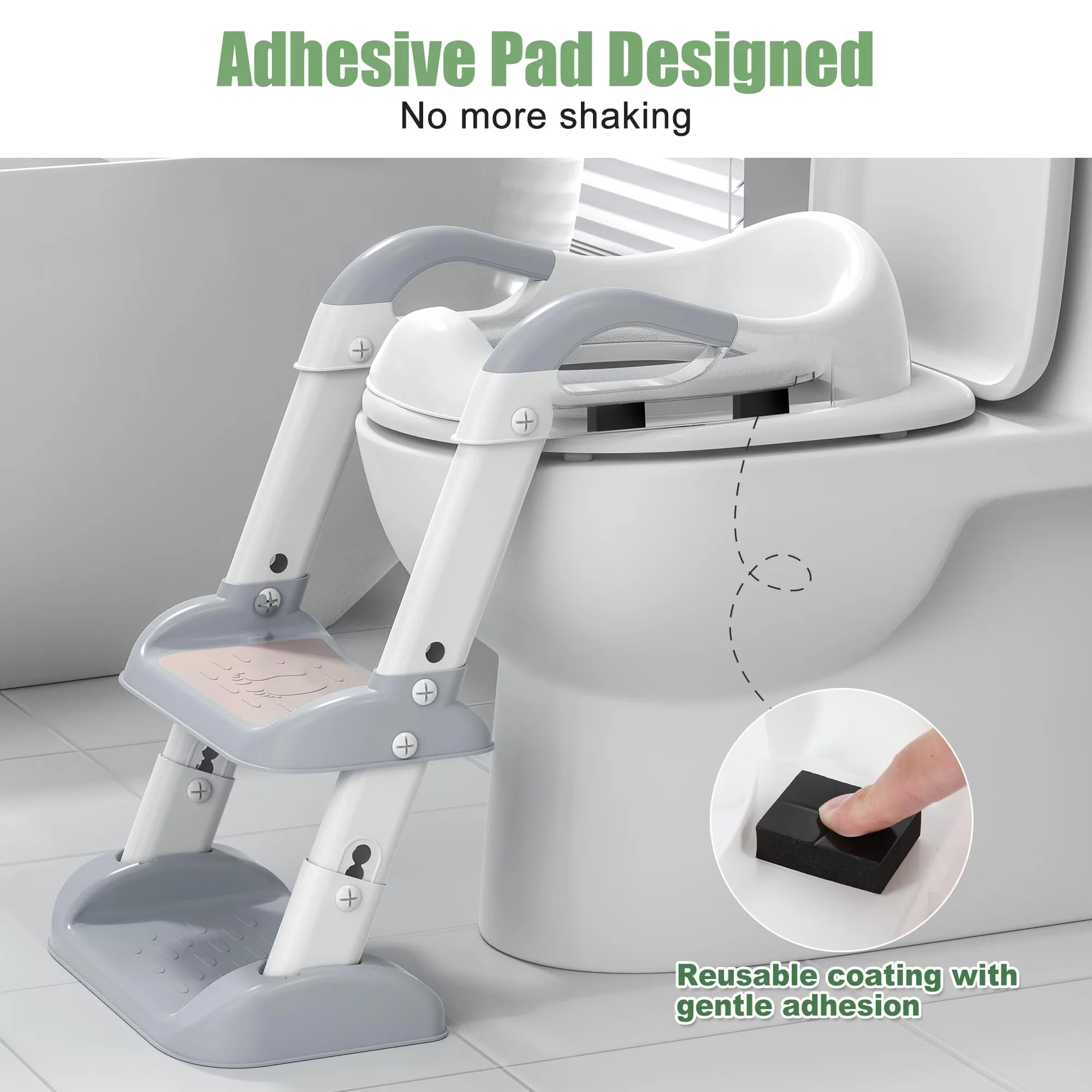 Toilet Seats And Lid Efficient with Foldable, Step Stool Ladder, Toddlers Potty Seat - Pvc Model 7D760E
