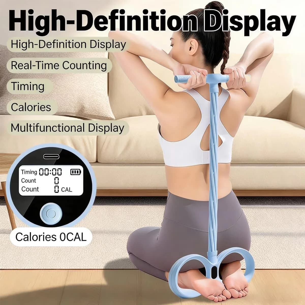 Modern Home Gym with Smart Foot Pedal Puller, Smart Six Tube Resistance Foot Pedal - Pink Model B15C2F