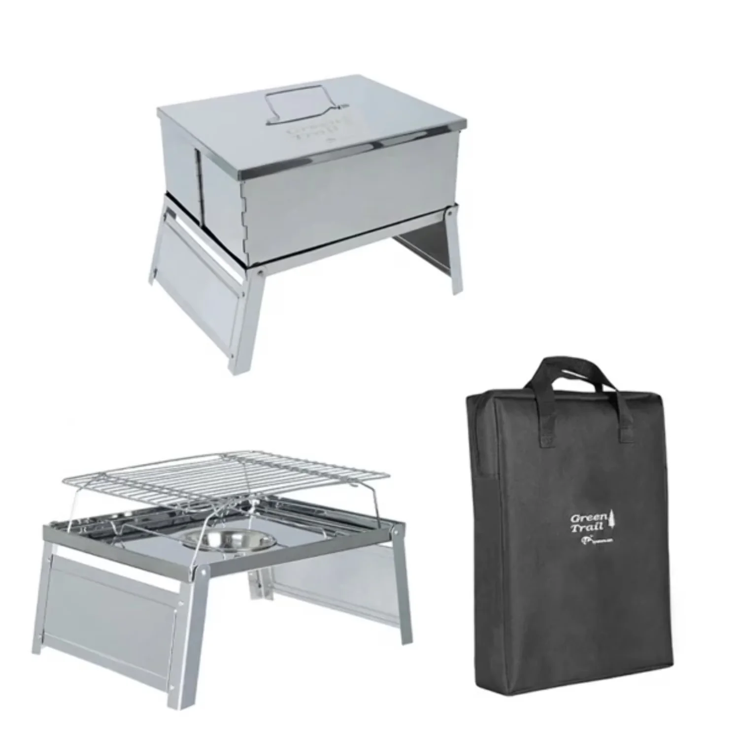 Classic Smoker with Designed in Quebec, 100% made of stainless steel 420, Alcohol burner included - Stainless Steel Model A1833D