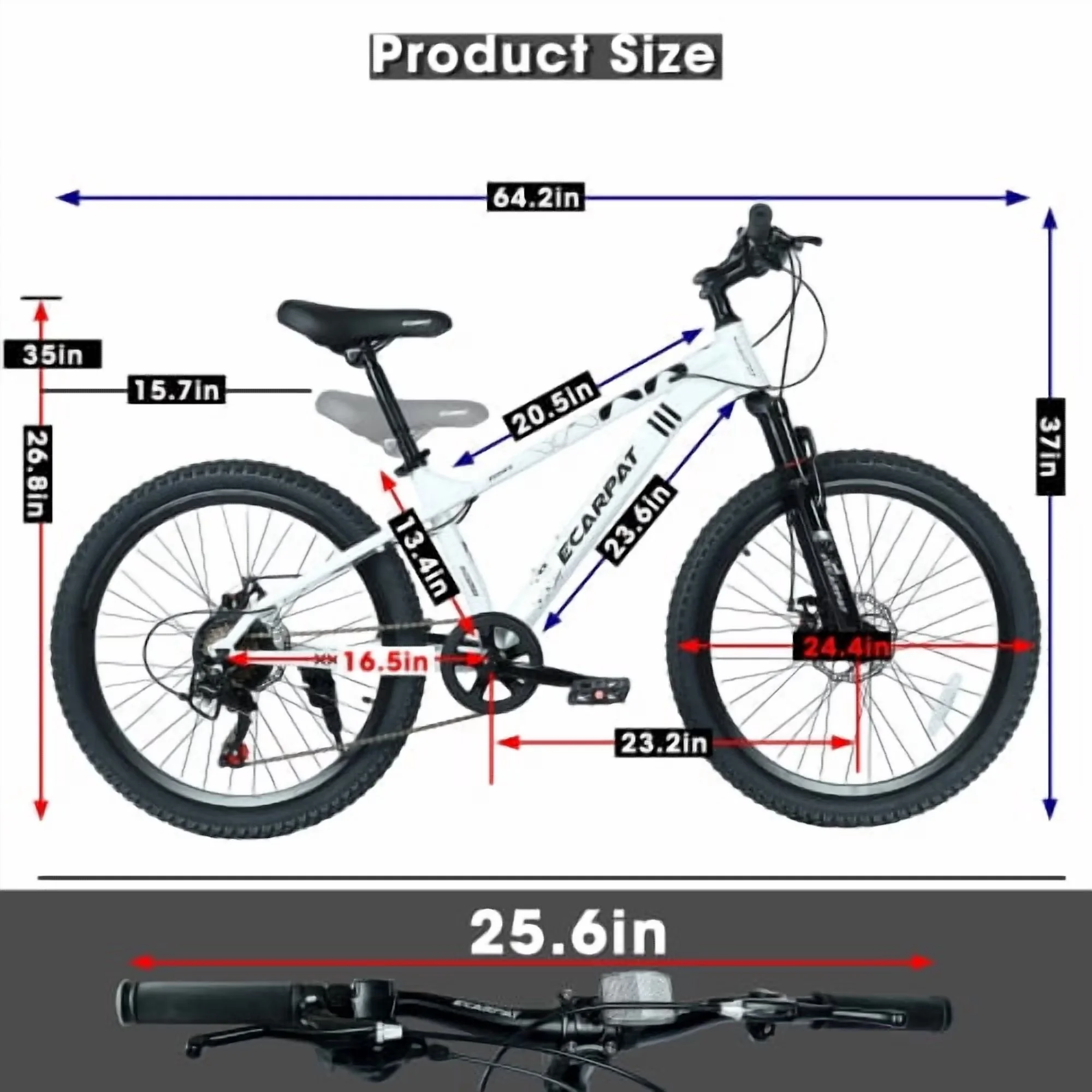 Premium Kids Bike with Mountain 21 Speed Precision Shifting - White 24 Inch Model E8AFC2