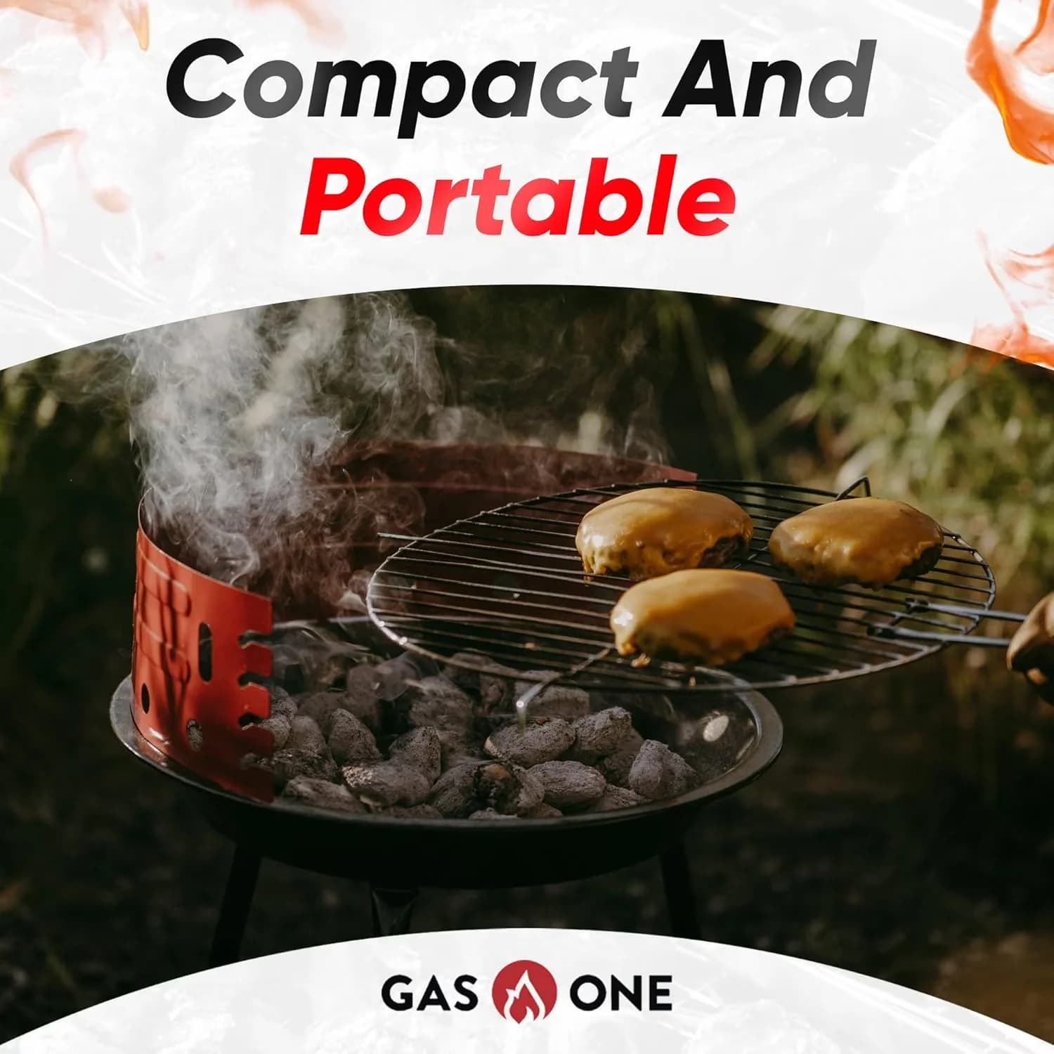Essential Charcoal Grill with Portable, COMPACT ENOUGH TO TAKE ANYWHERE - Black Metal Model 6F9E12