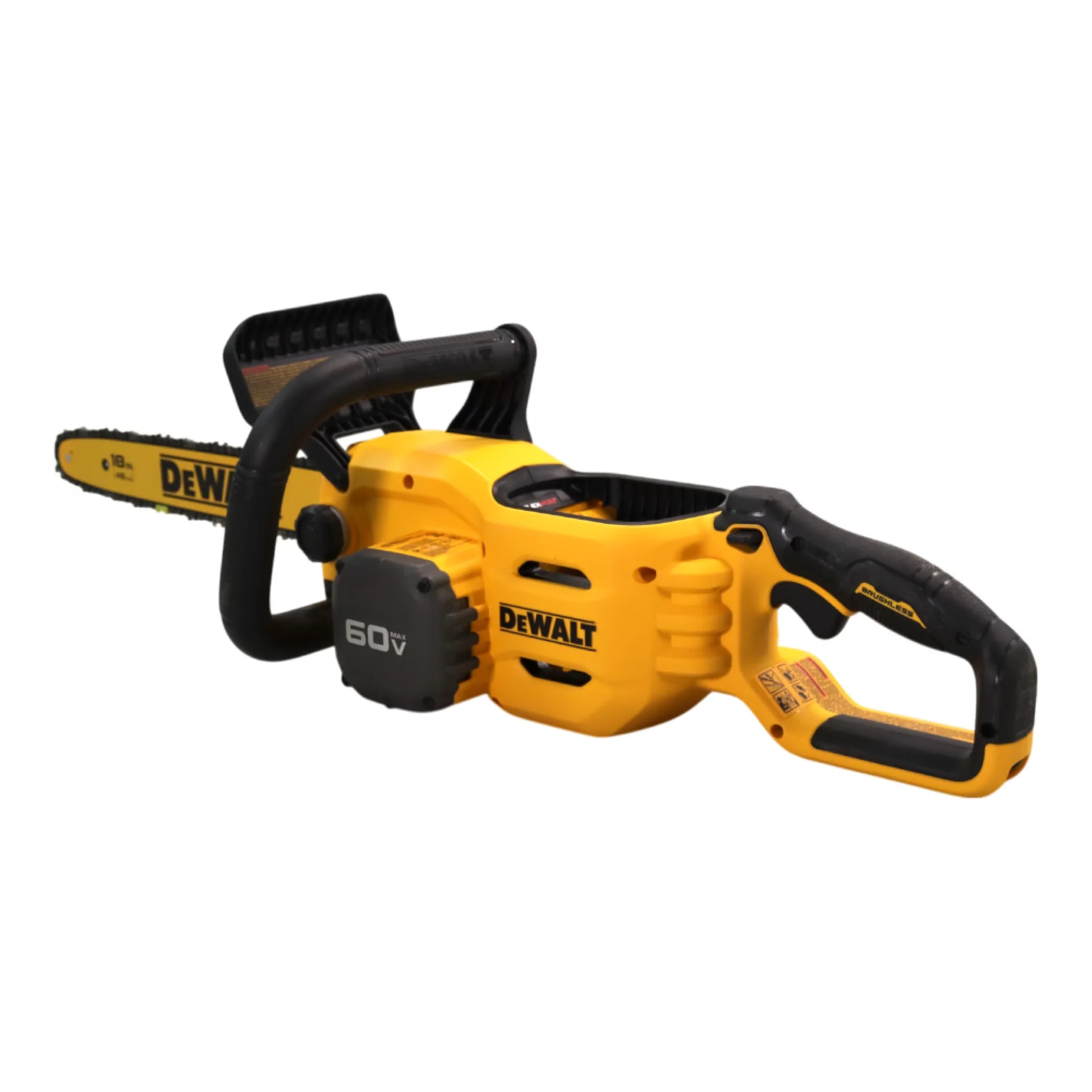 Chainsaw Stylish with Battery, 60V, 60V MAX Cordless - Yellow - Space-Saving Design Model 65992A