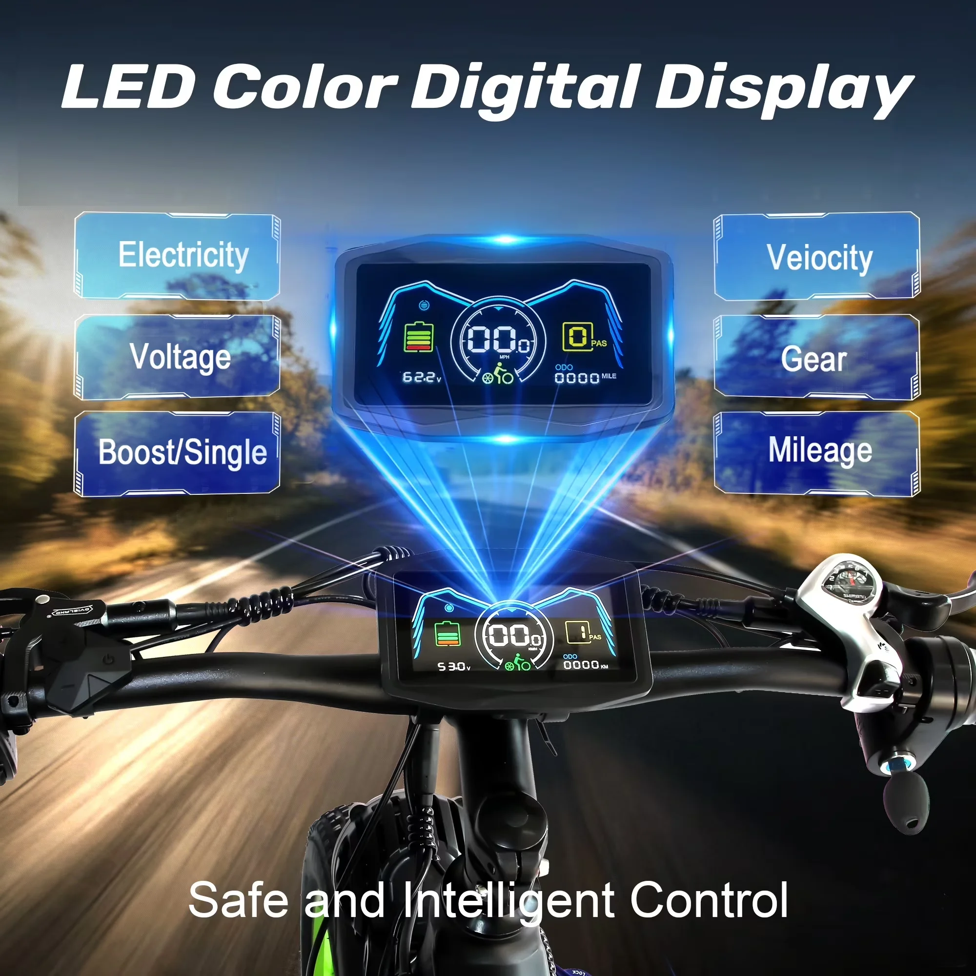 Versatile Electric Bike with Battery, 5000W, 60V - Blue for General Purpose Model 626783