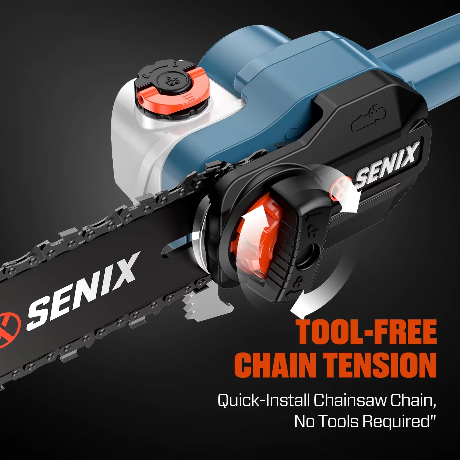 Versatile Pole Saw with Battery, 60V, Tool-Less Chain Tensioning for Daily Use - Model 5C4A5A