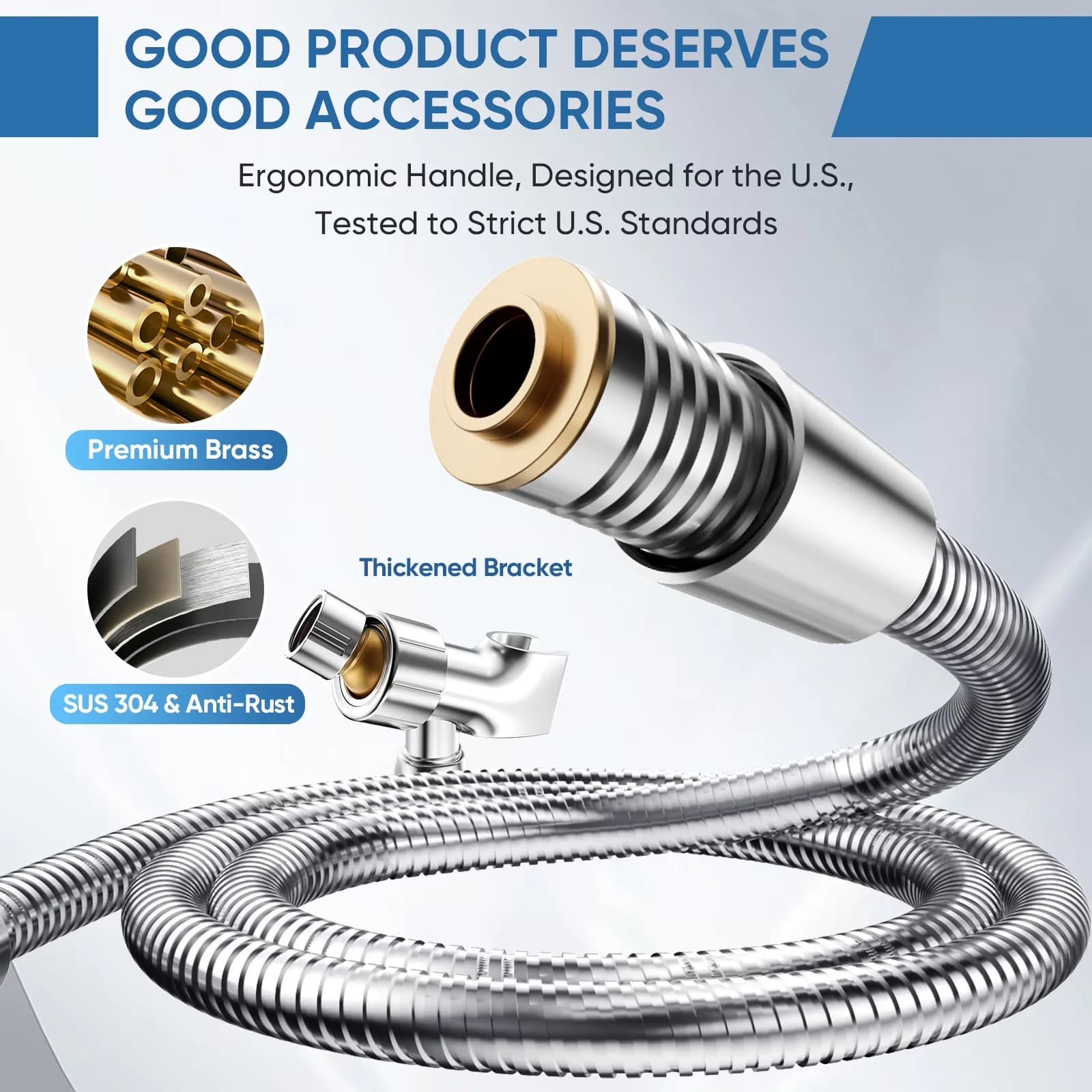 Shower Head Sleek with Handheld, Easy To Clean - Abs Silver Modes for Multiple Applications Model 5FDCCD