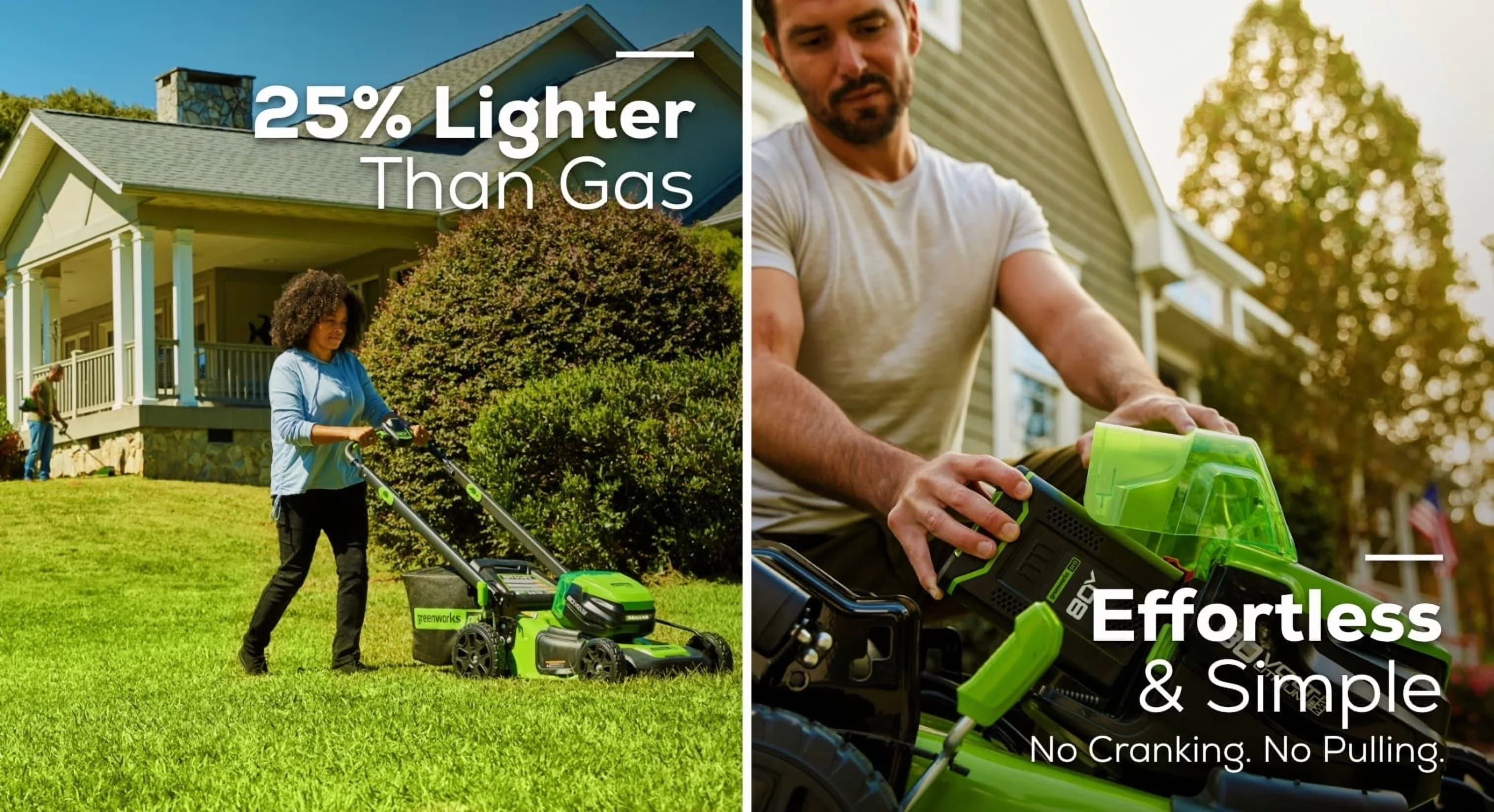 Push Mower Compact with Battery, 80V, Brushless Motor - Green for Daily Use Model 19AC67