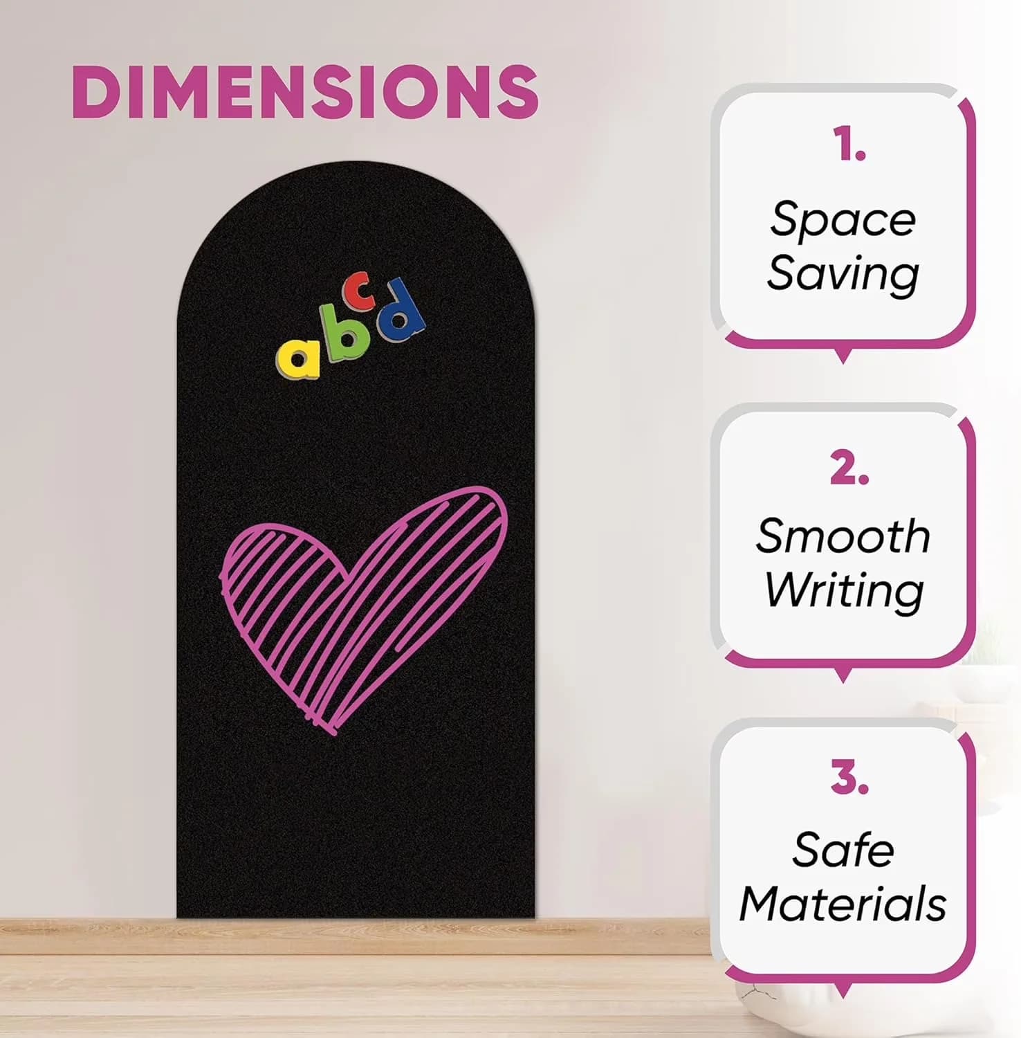 Versatile Wallpaper Wall Decals Wall Covering - Black Rubber Magnetic + Pvc Surface Model 1F2A67