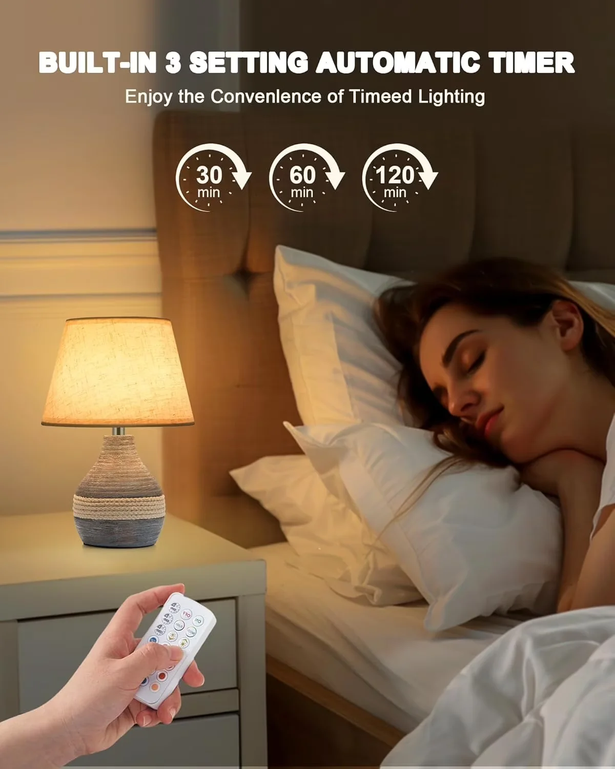 Lamp Reliable with LED, Battery, Ceramic Wireless Table - White Ceramic Model 9B12CC