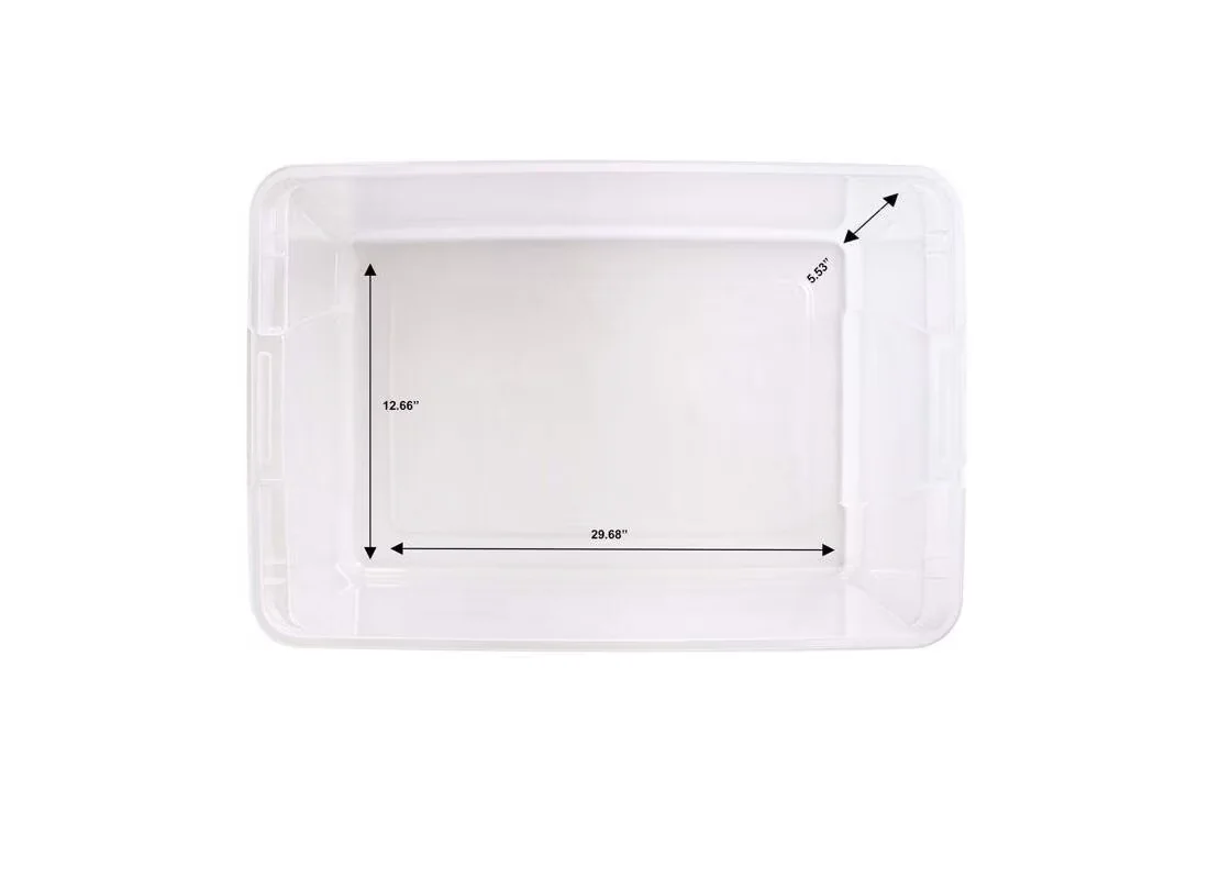 Garage Storage Supply Modern with Stackable, Totes are nestable without t - Plastic Blue Model 46185B