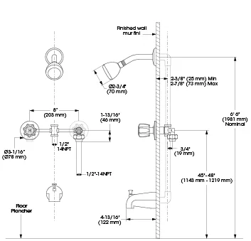 Modern Shower Head with Water Saver, Adjustable, Limited Lifetime Warranty - Metal Silver Model 3C76F2
