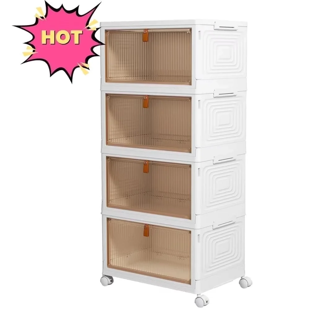 Durable Garage Storage Supply with Stackable, Wheeled, Lid - Pp + Plastic White Model D0C4B6
