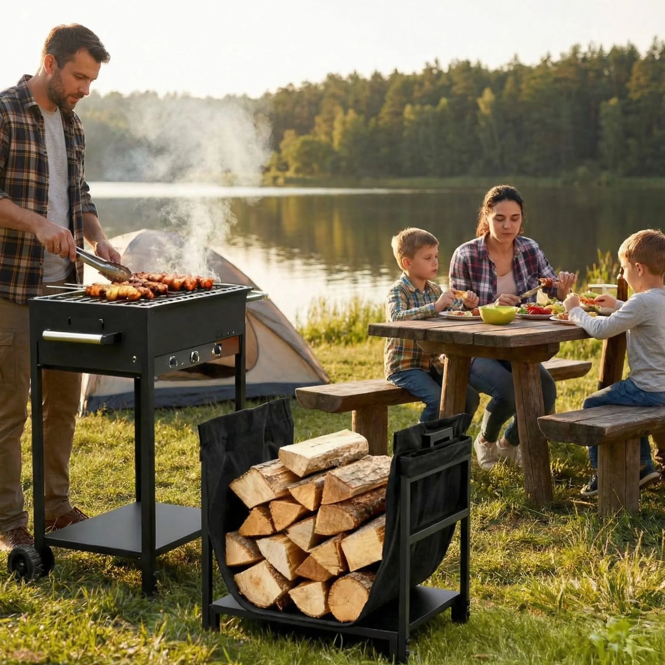 Outdoor Heating Modern with Contemporary, Removable Canvas - Black 18" for Indoor Model 68EF4E