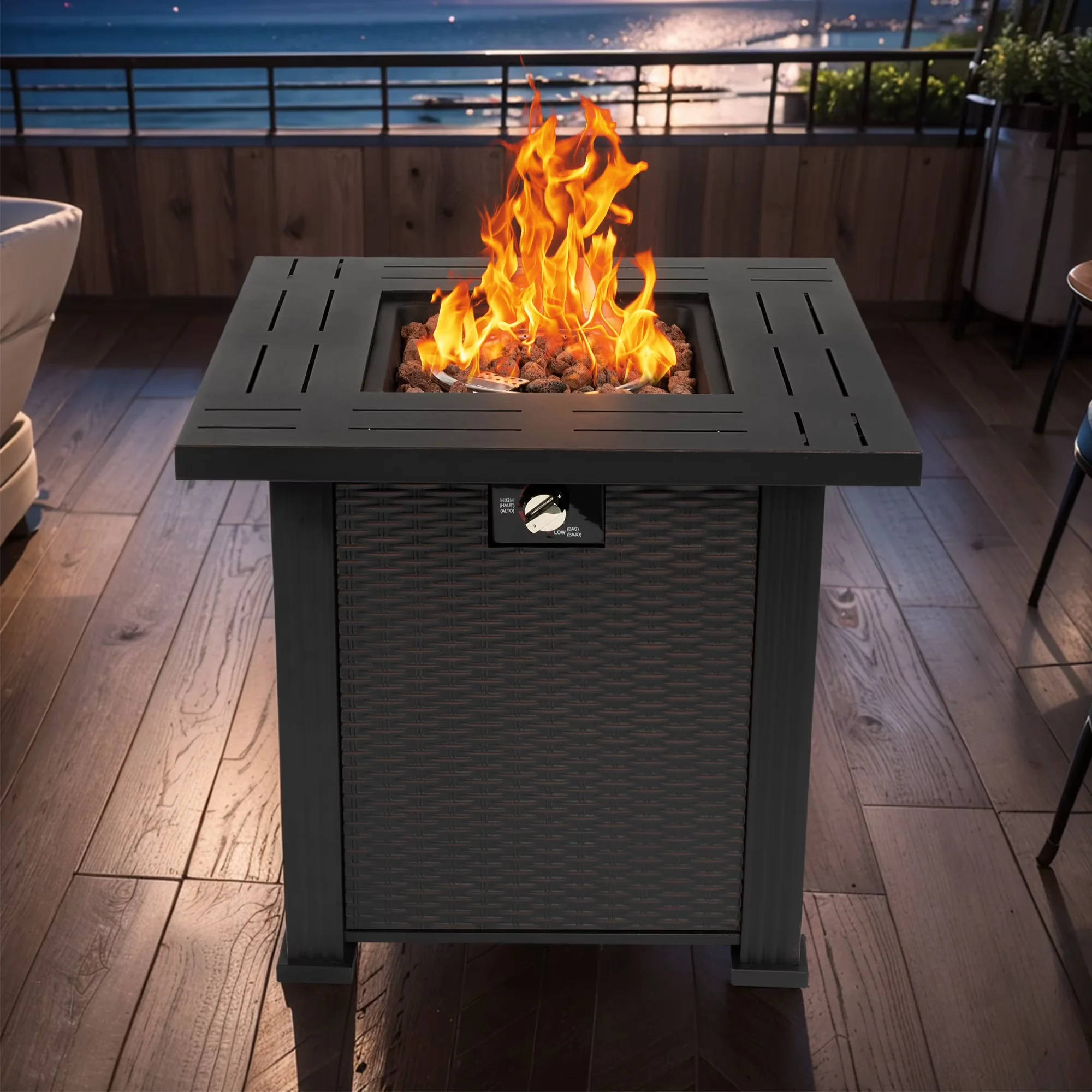 Reliable Outdoor Heating with 50000 BTU, Weatherproof, Fade Resistant - Black Steel for Garden, Patio Model A3685E