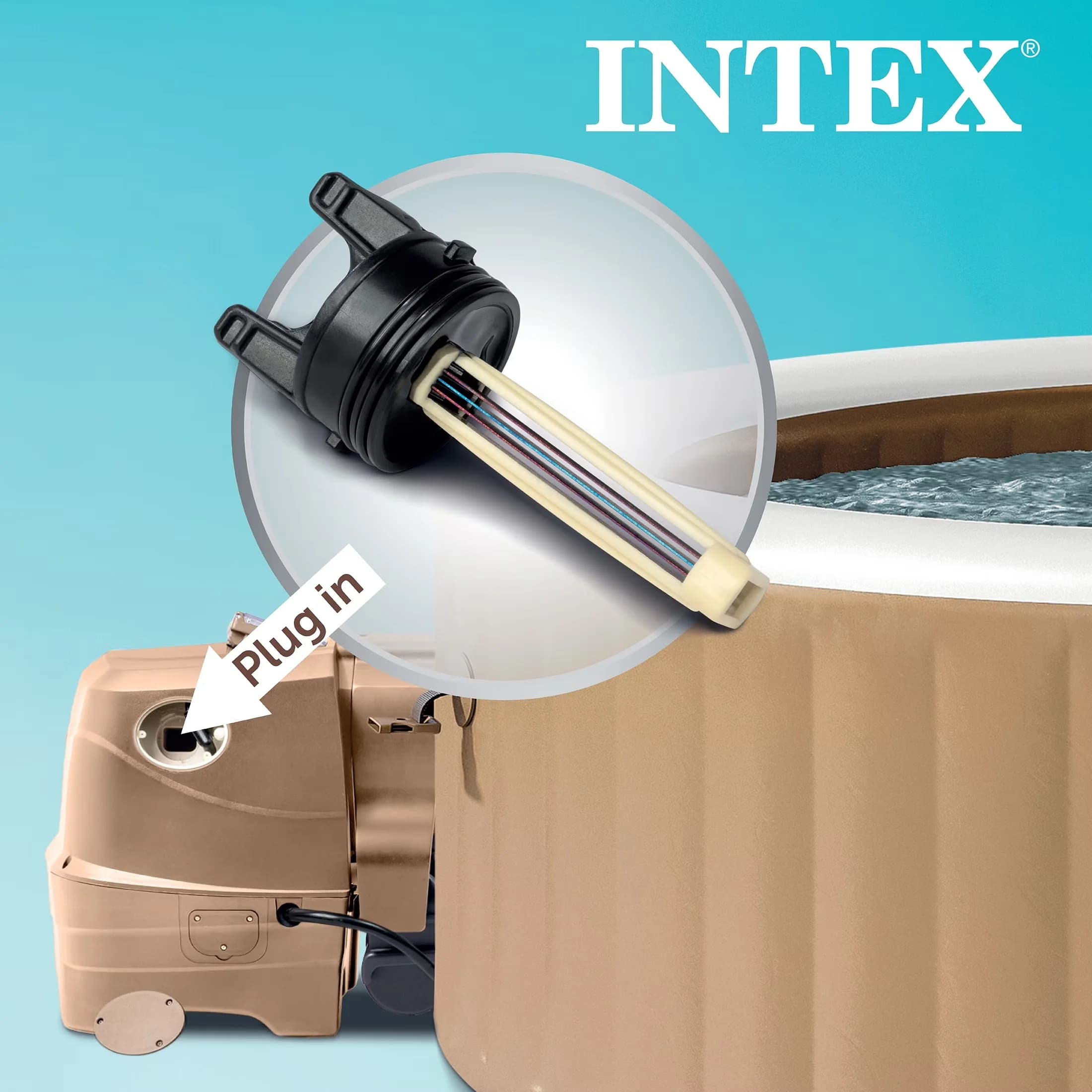 Versatile Hot Tub with Saltwater Conversion Kit, Measures: 5.6" x 2.5" x 2.2" - White Titanium Model 6E6F4C