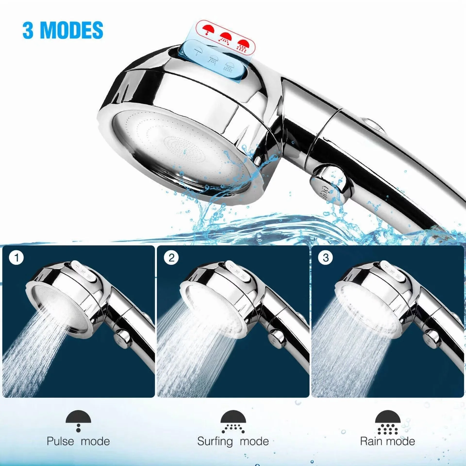 Innovative Shower Head with Handheld, Useful for both indoor and outdoor use. - Model 35D176