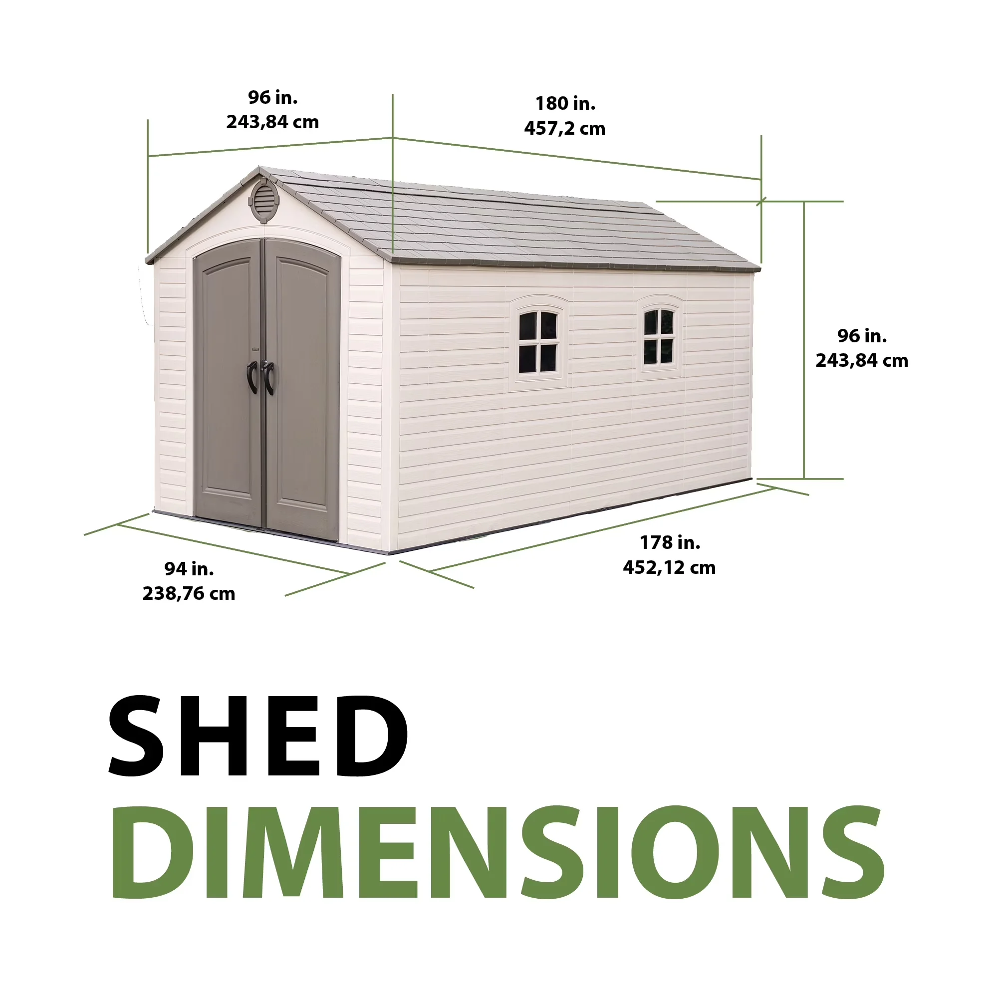 Shed Innovative with Impact-Resistant, Weather-Resistant - High-Density Polyethylene, Powder-Coated Steel Tan Model 6A3F6F