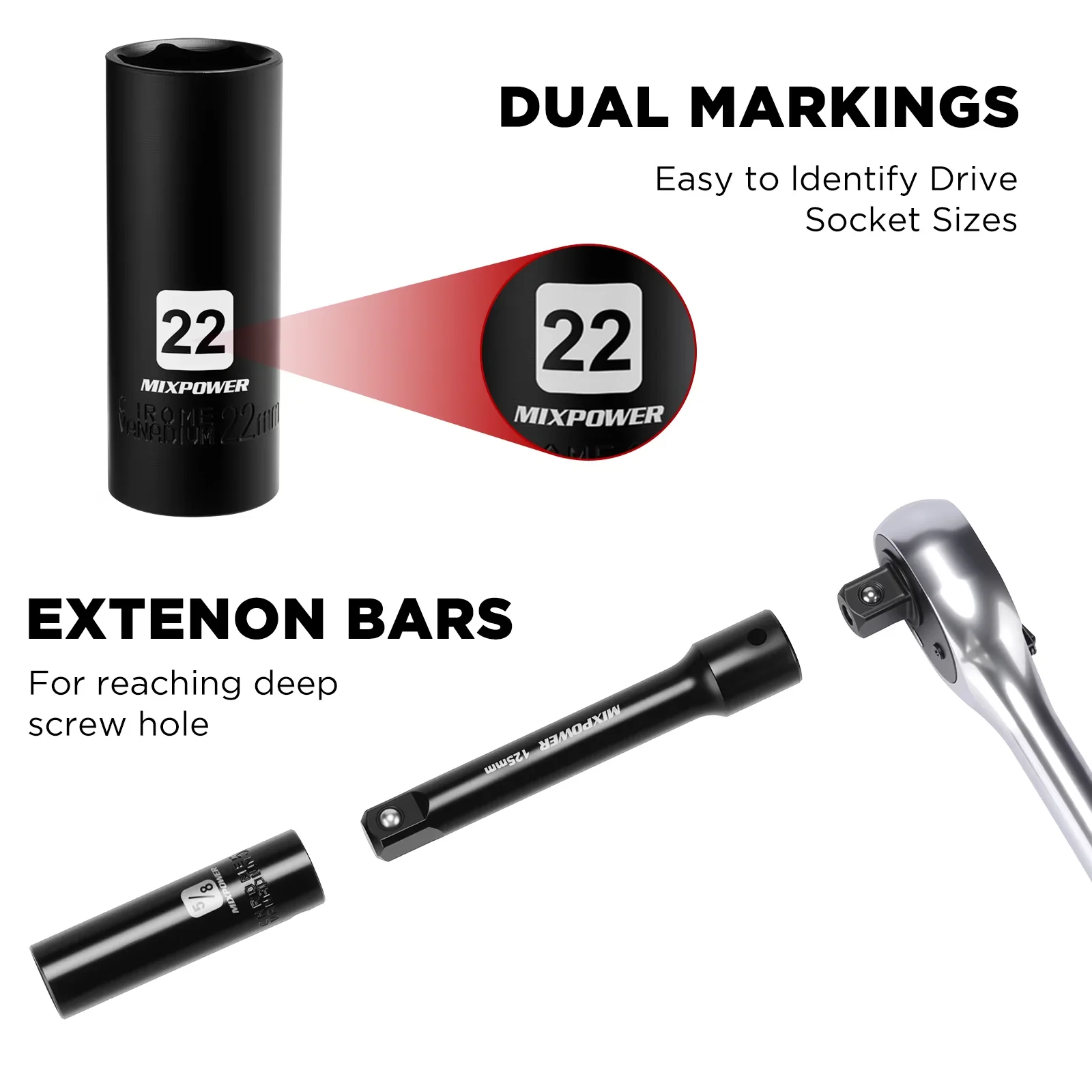 Hand Tool Set Quality with Metric (12 to 24mm), 6-Point, 5") - Black Chrome Vanadium Steel Model CD984C