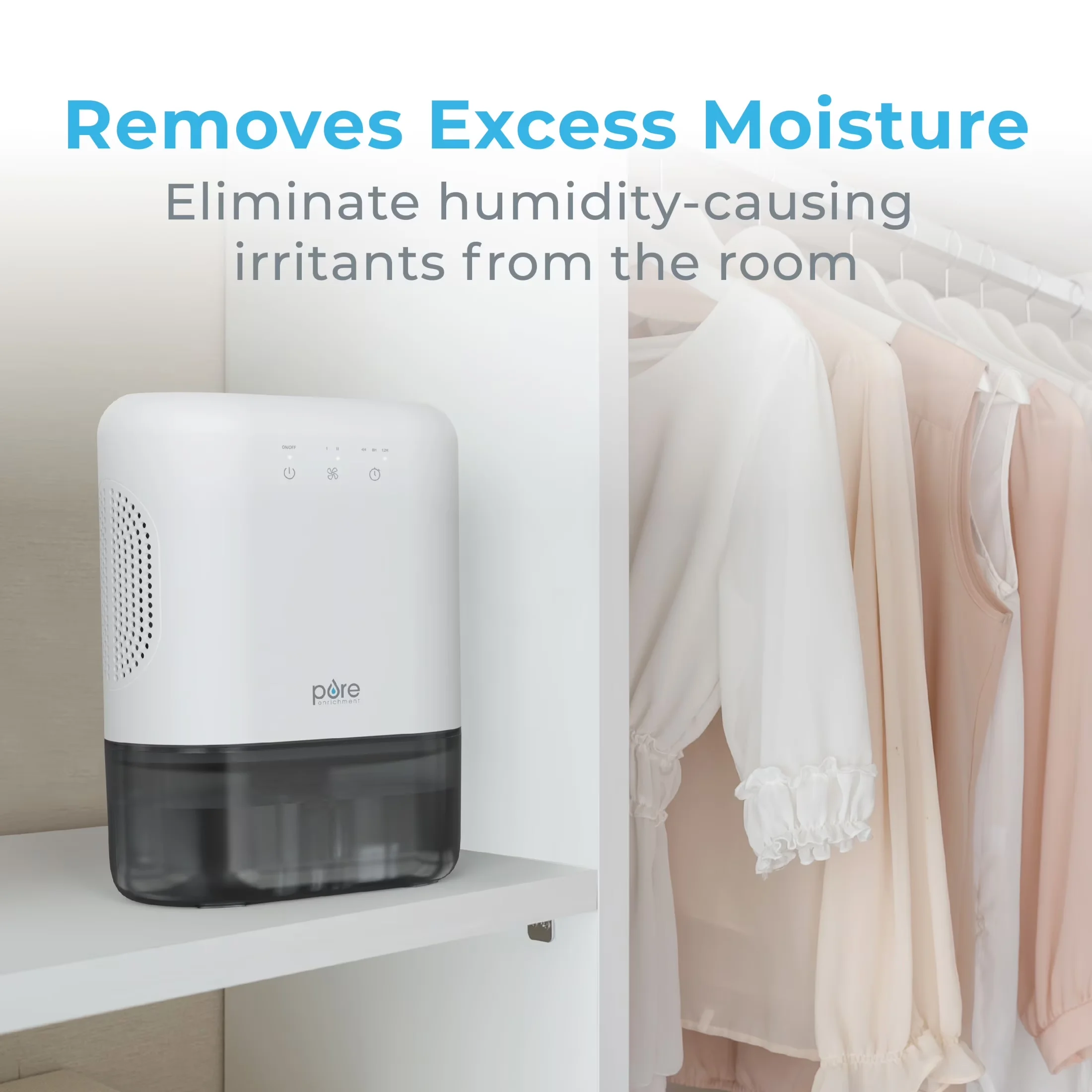 Classic Dehumidifier with Automatic Shut-Off, Bathrooms, Extra-Large 2L Water Tank - White Model DBED53