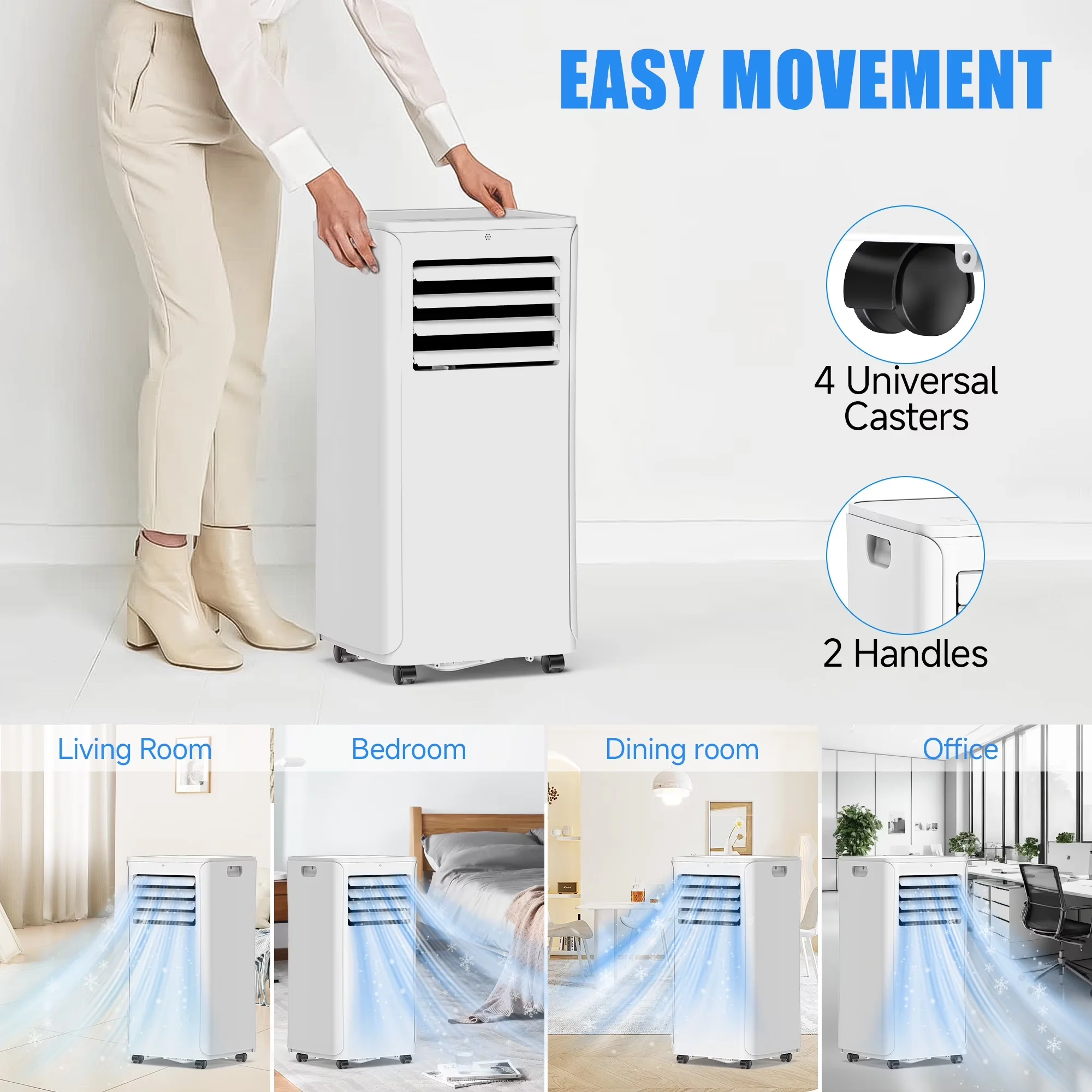 Durable Air Conditioner with 8500 BTU, Remote Controlled, White 8500 BTU Portable - Model E6AFF6