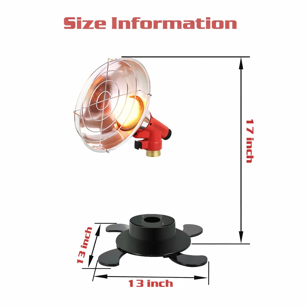 Sleek Portable And Electric Space Heater with Portable, Gas, Outdoor Propane Infrared - Red for Camping, Patio Model 10DA84