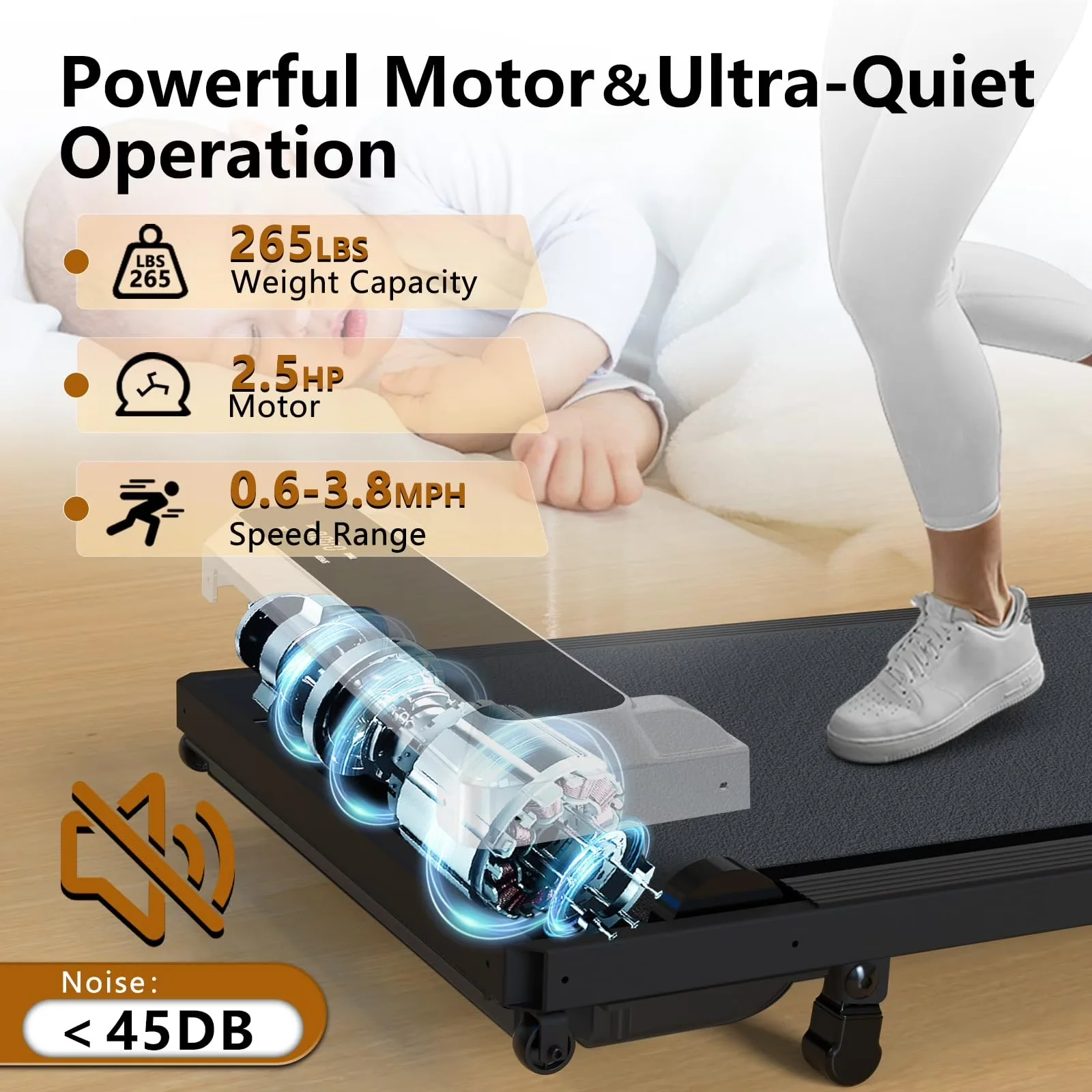 Quality Home Gym with Has Wheels, Compact, Digital Display - Stainless,Plastic Black for Home Office Model 08895C