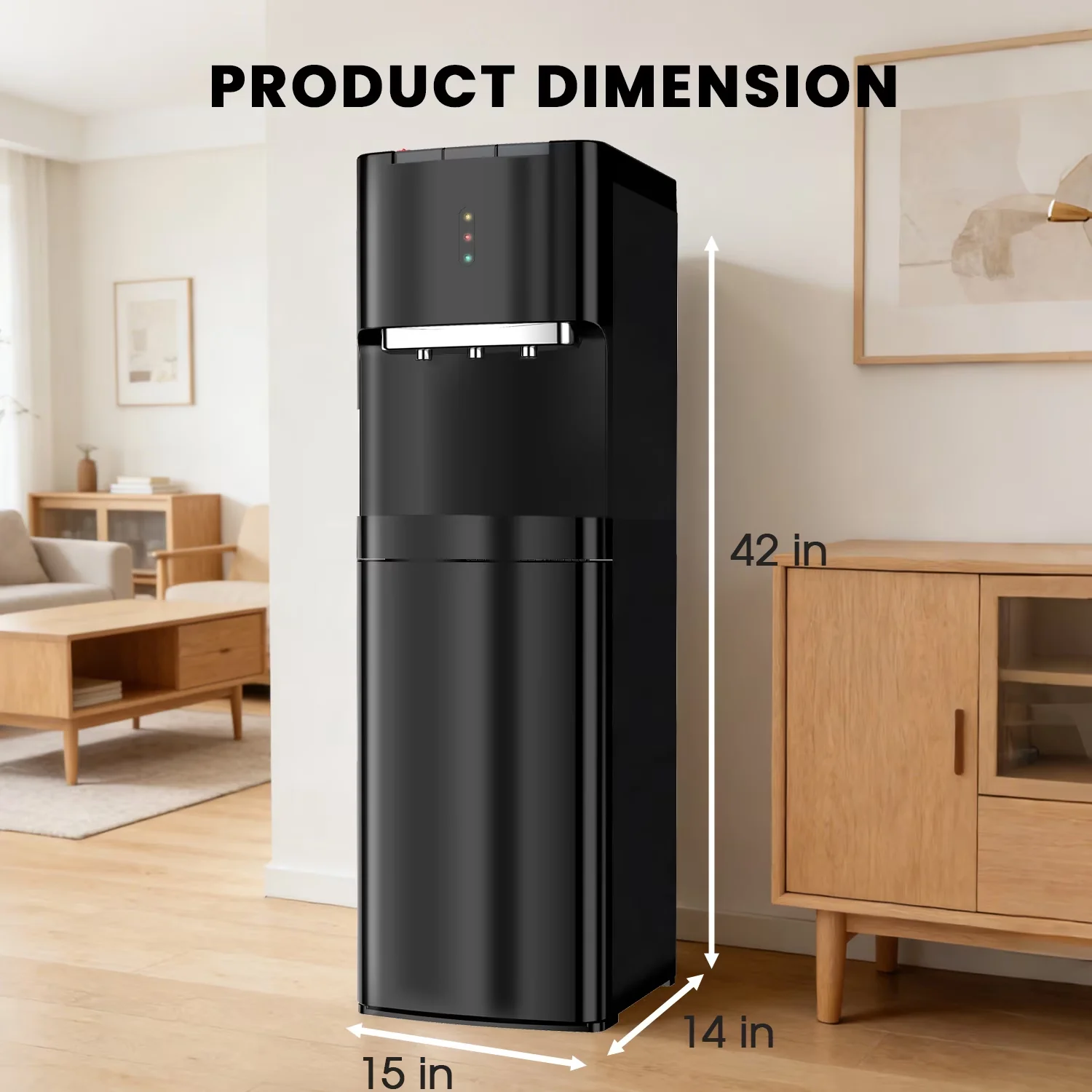 Water Filtration Professional with Child Safely Lock, Temperature Control - Black Plastic Model B88713