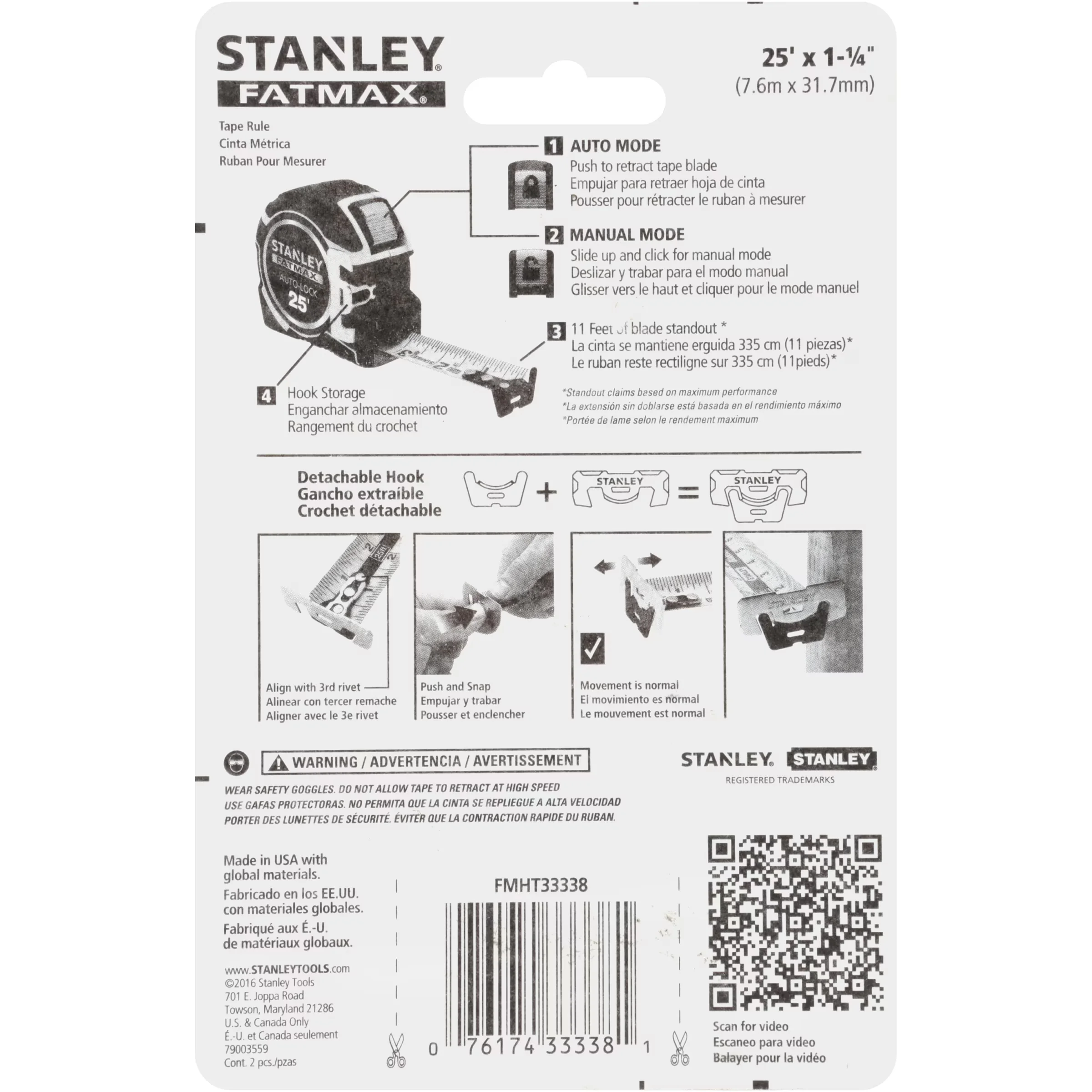 Moving Classic with Auto Lock, Impact Resistance, 11' stand out - Multicolor Metal, Rubber Model 334121
