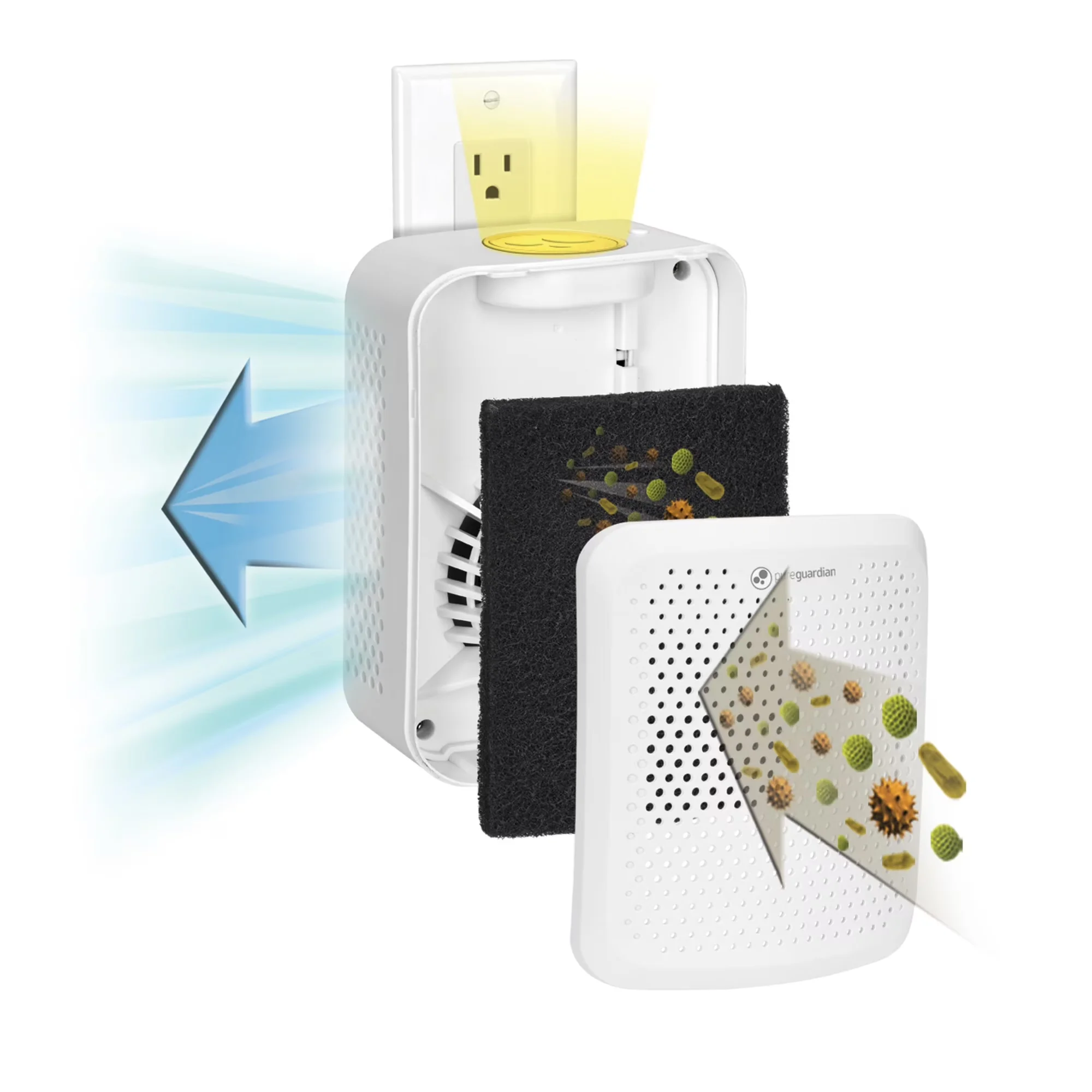 Efficient Air Purifier with Filter Change Indicator, Nightlight - White Model 3ACA5E