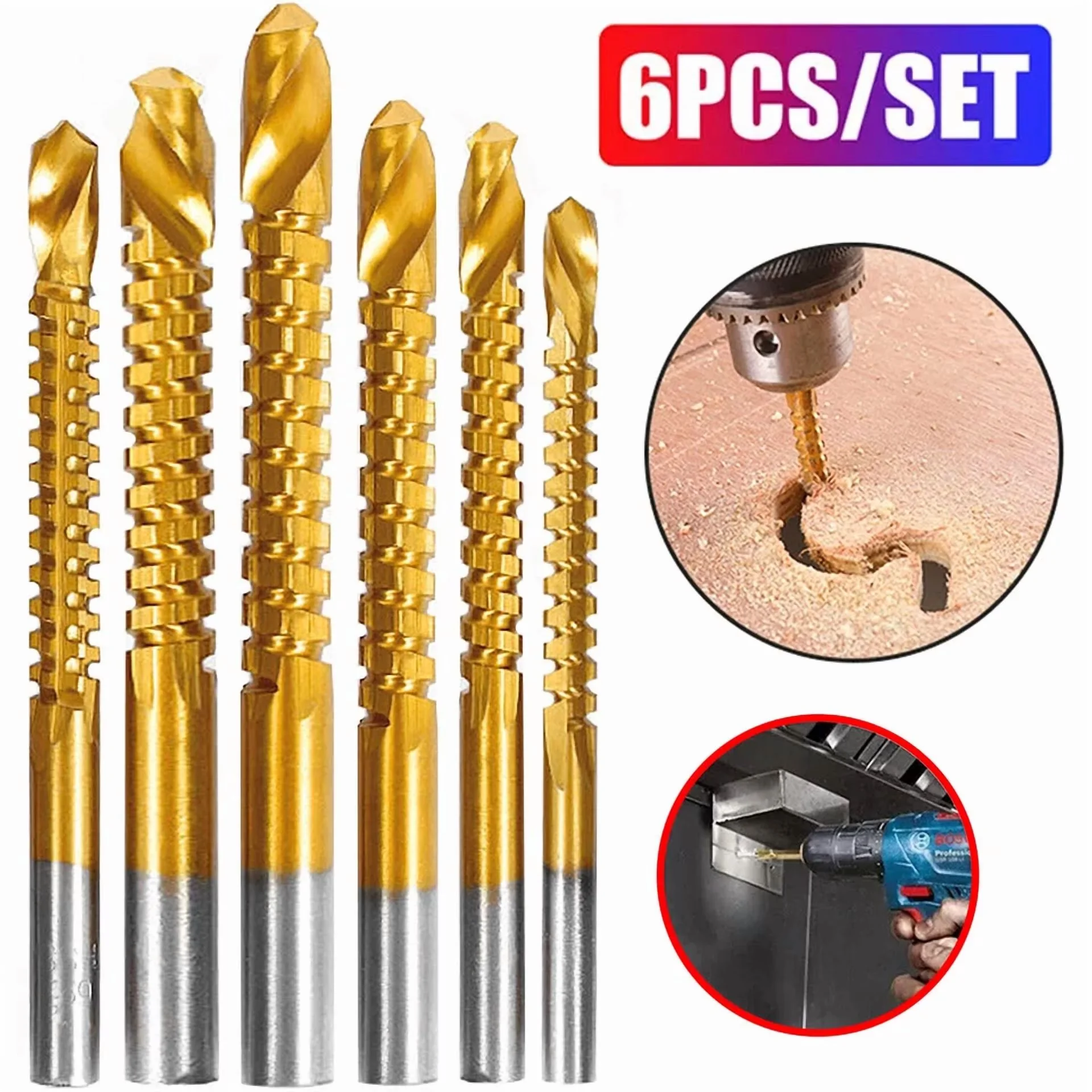 Power Tool Sleek with 6 Pcs Twist Drill Bit Set Accessories Us, 2025 New Upgrade Drill Bits - Model AE64C5