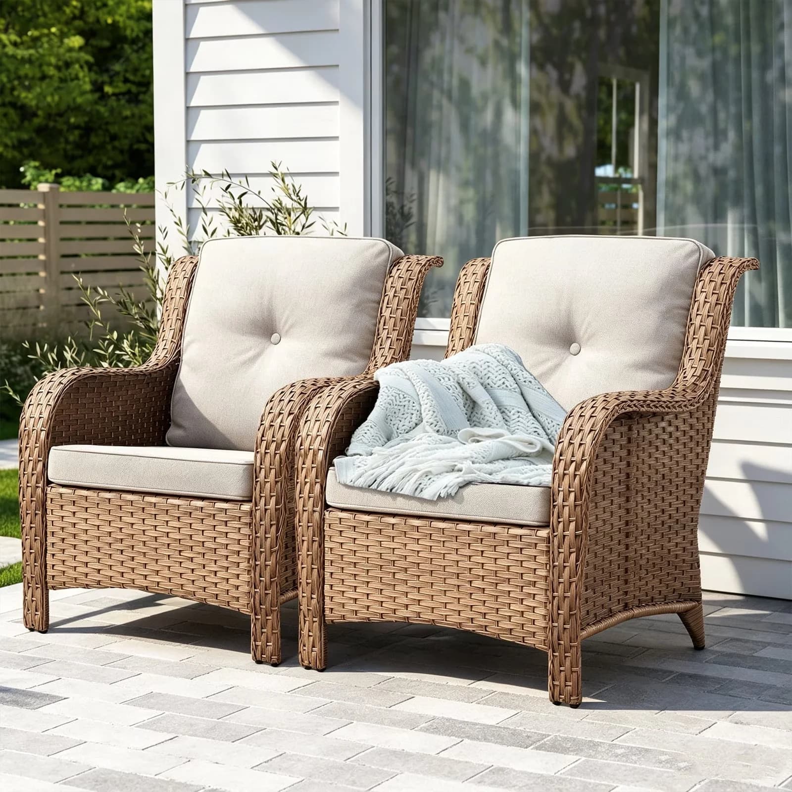 Classic Patio Chair with Rust Resistant, Water-Resistant - Powder Coated Steel, Wicker Yellow Model DAD785