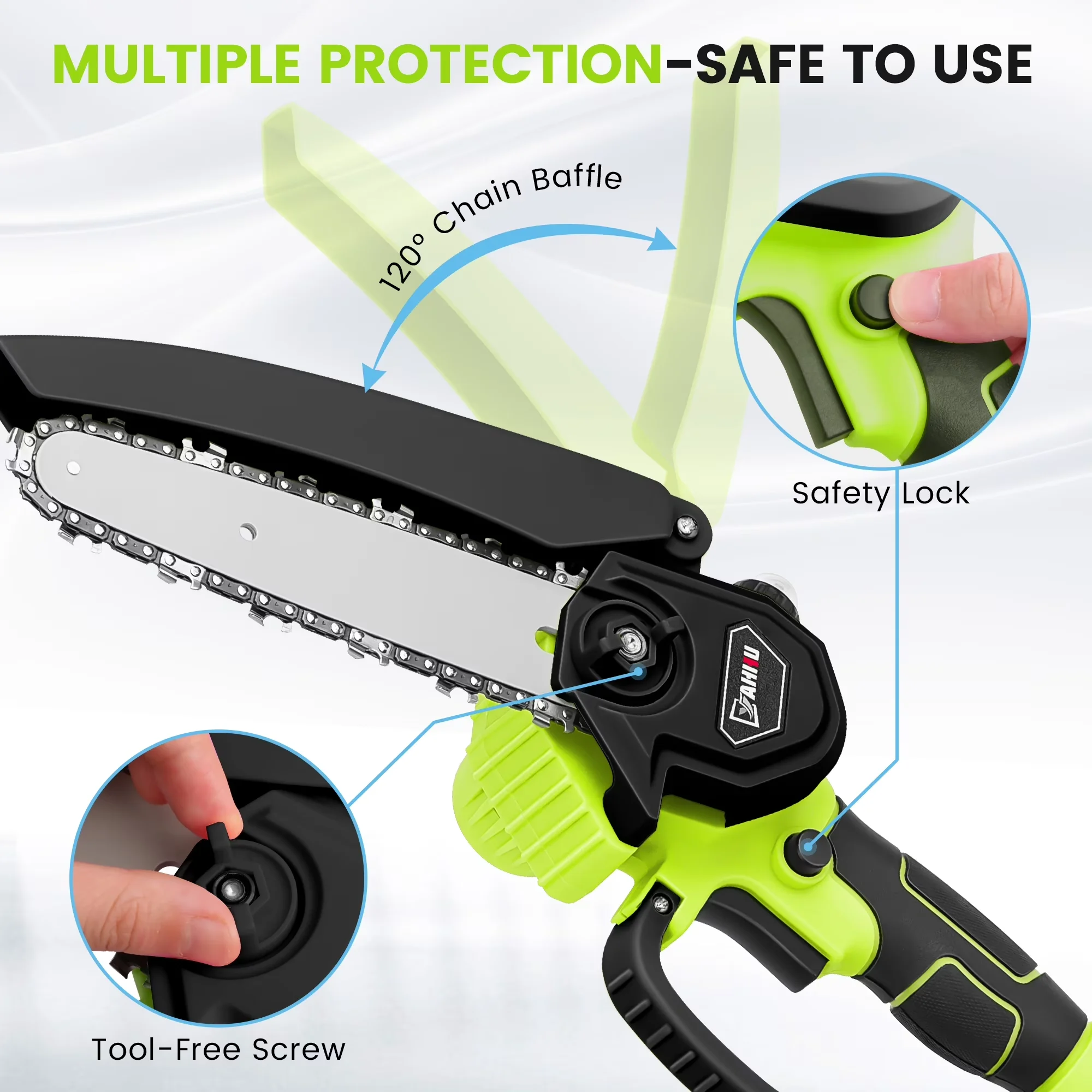 Reliable Chainsaw with Battery, 21V, 6 inch Mini Set - Universal Fit Model 16A4CC