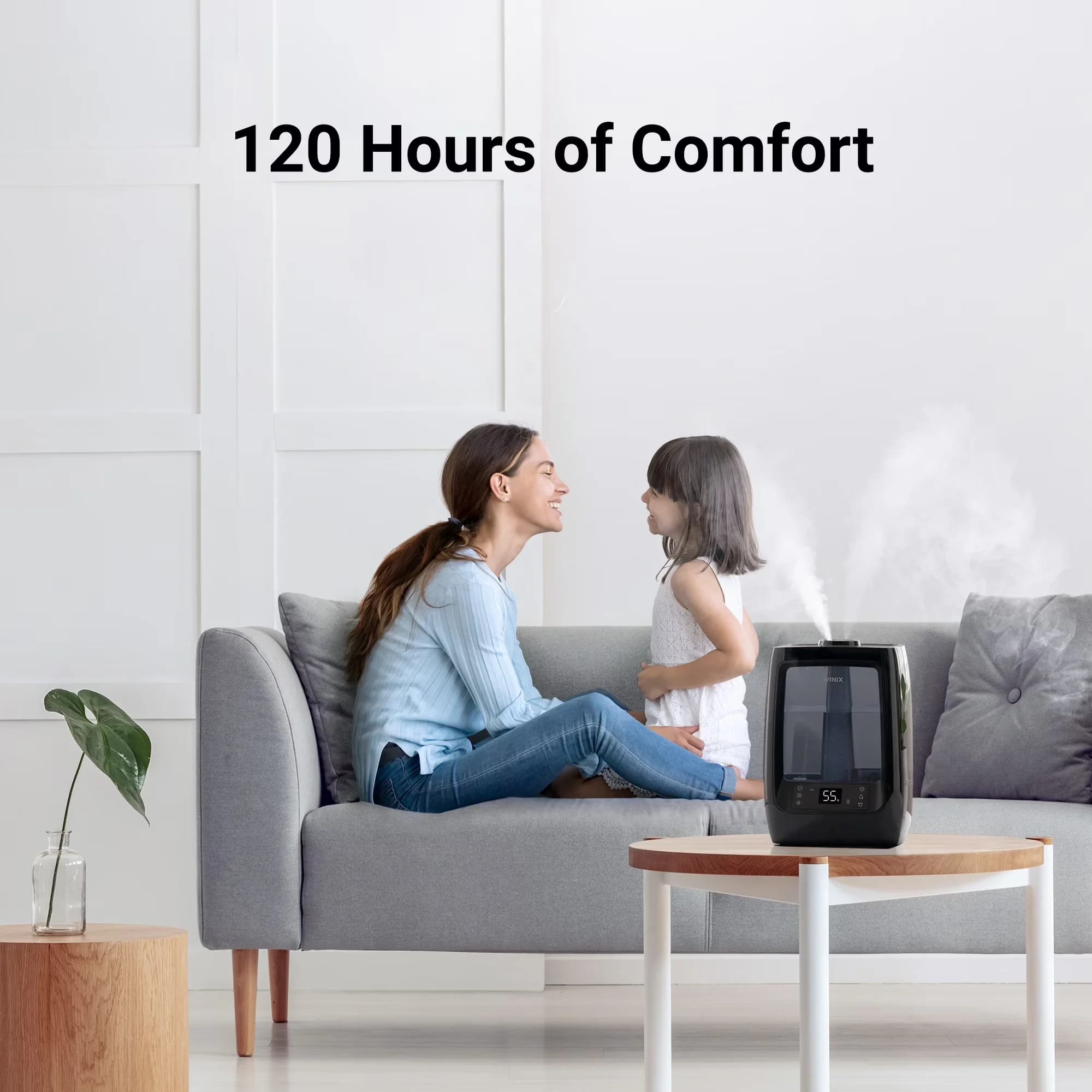Durable Humidifier with Automatic Shut-Off, Adjustable Humidistat - Black Model 9CC8E5