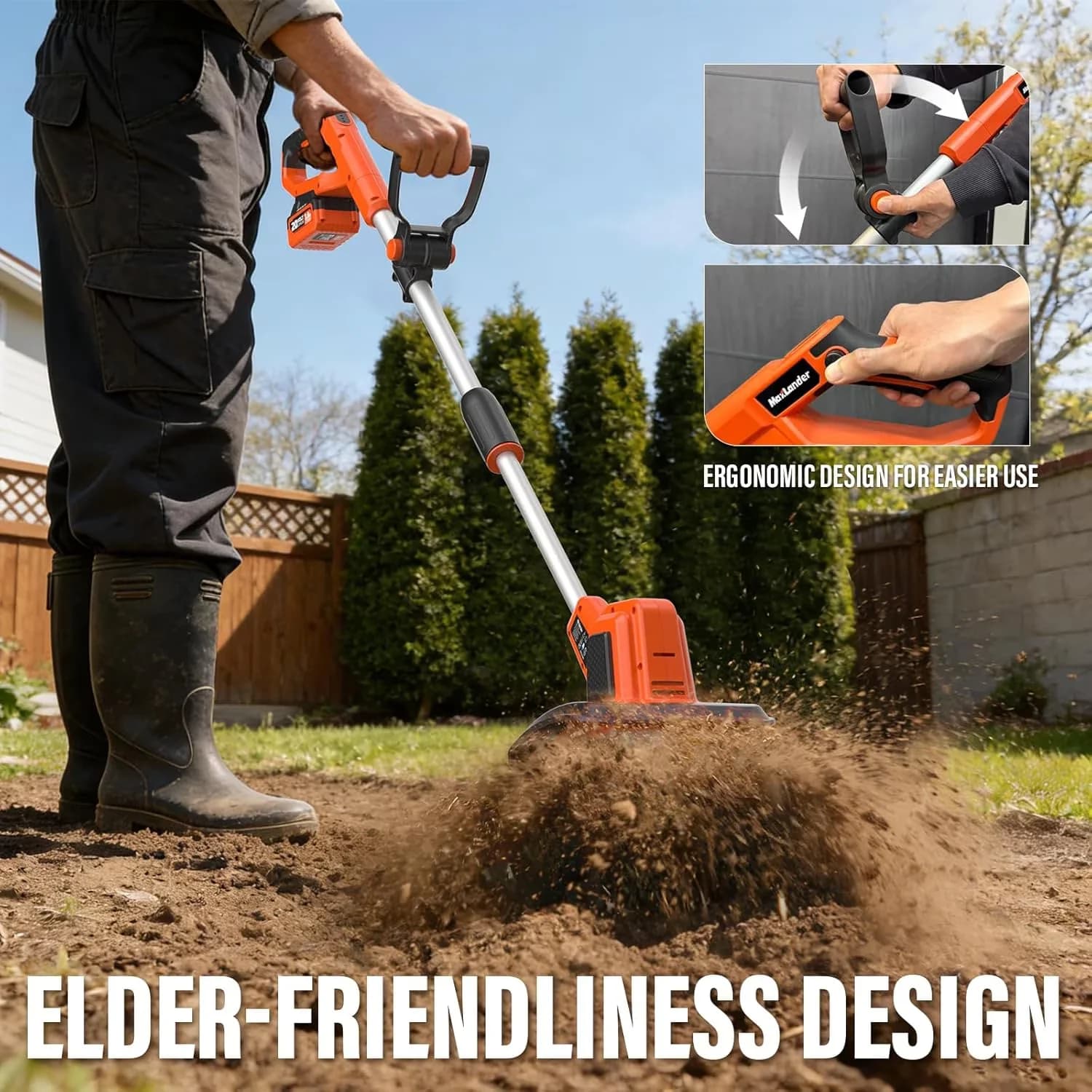 Trillers Cultivator Premium with 14-INCH CUTTING WIDTH, Electric Garden Tiller, 14 Inch 12 Amp Corded Tiller - Model A6B169
