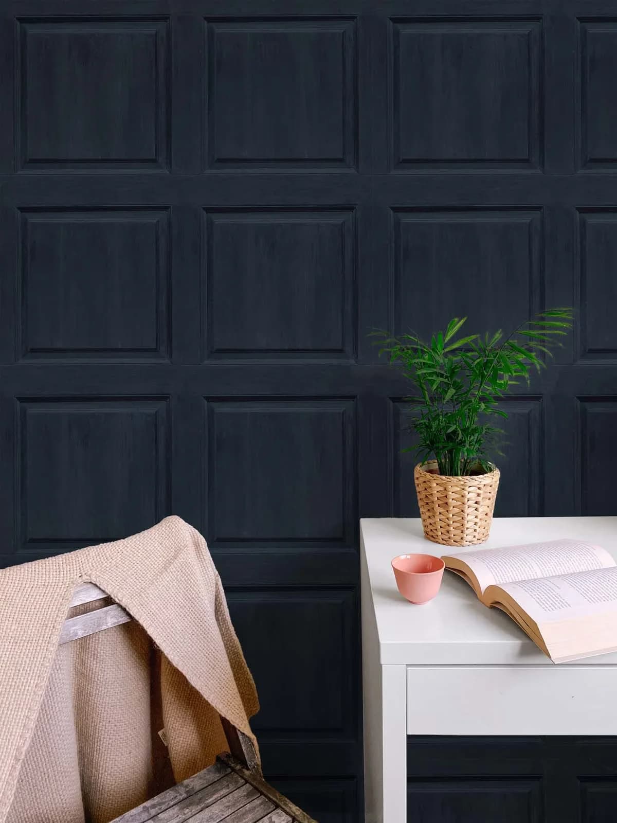 Premium Wallpaper with Removable, Navy - Self-Adhesive Vinyl Navy 5 in Model 2C1BA8