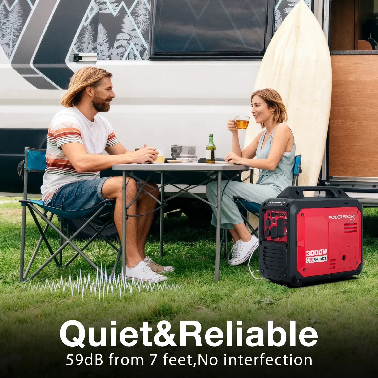 Efficient Generator with 3000W, Co Shut-Off, 3000-Watt Portable Inverter - Model 8FEEAF