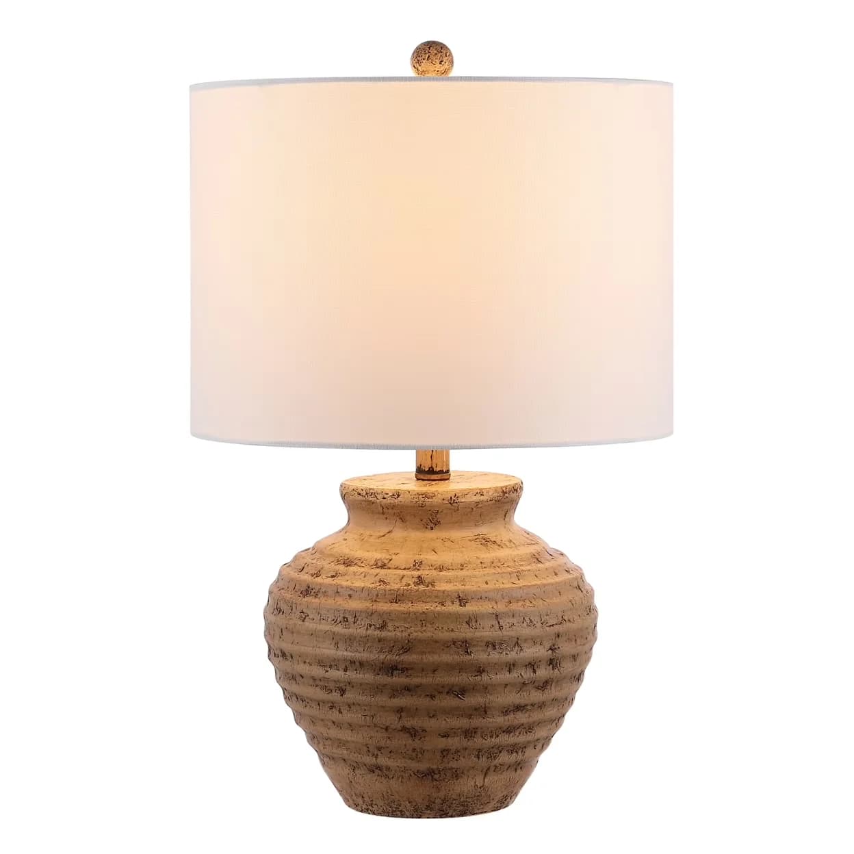 Classic Led Lighting with LED, Standard Lamps, Kamryn 23 in. Textured Resin Table Lamp - Polyresin Brown Model 6A50C9