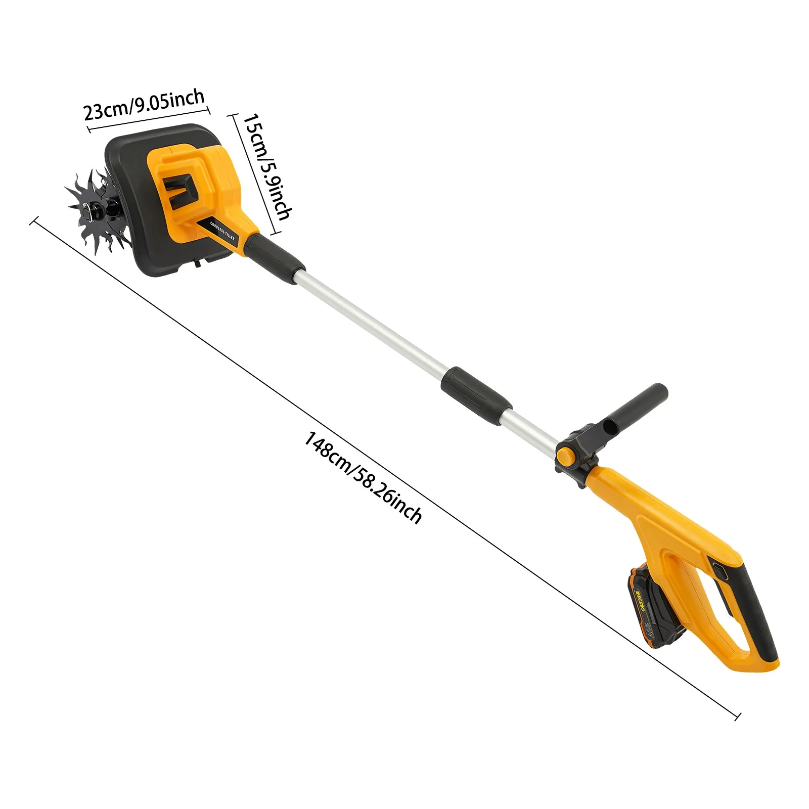 Durable Trillers Cultivator with Battery, 300W, 20V for Daily Use - Model 7F23FD