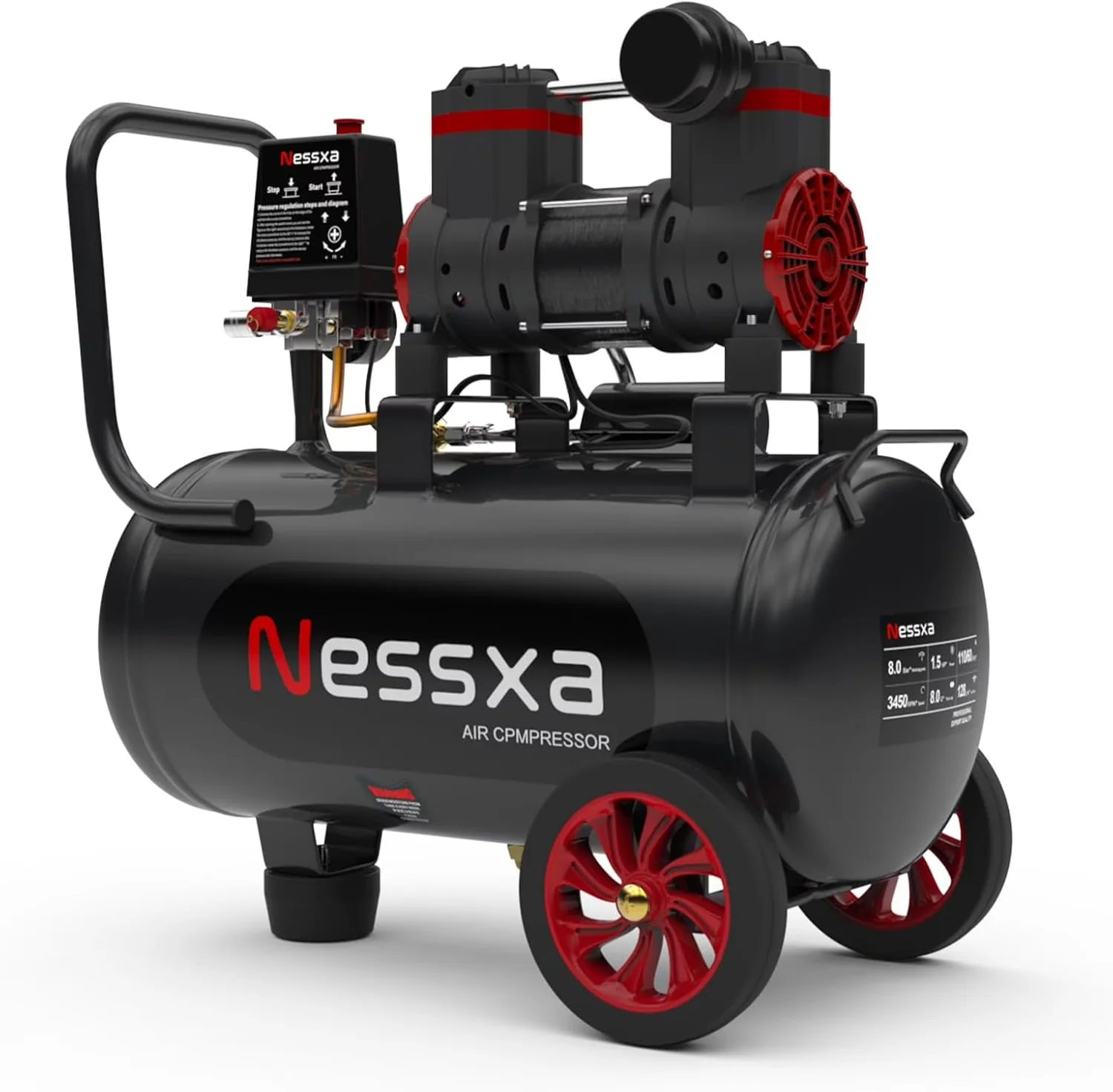 Efficient Air Tools Compressor with 110V, Portable - Black Metal for Car Model 834AFC