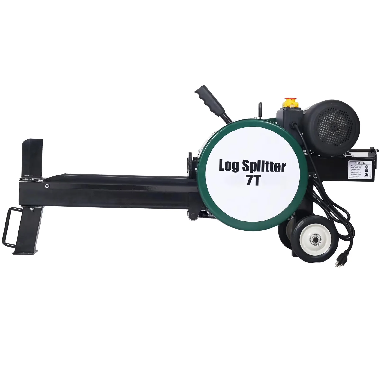 Versatile Logsplitter with 110V, Wheeled, 7Electric Log Splitter for Daily Use - Model 74F909