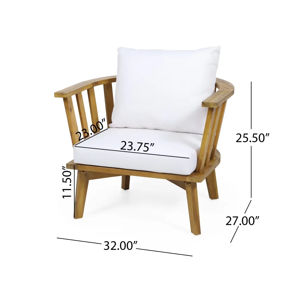 Patio Chair Reliable with Waterproof, Rust Resistant, Waterproof Cushions - Brown Wood Model 47A2F1