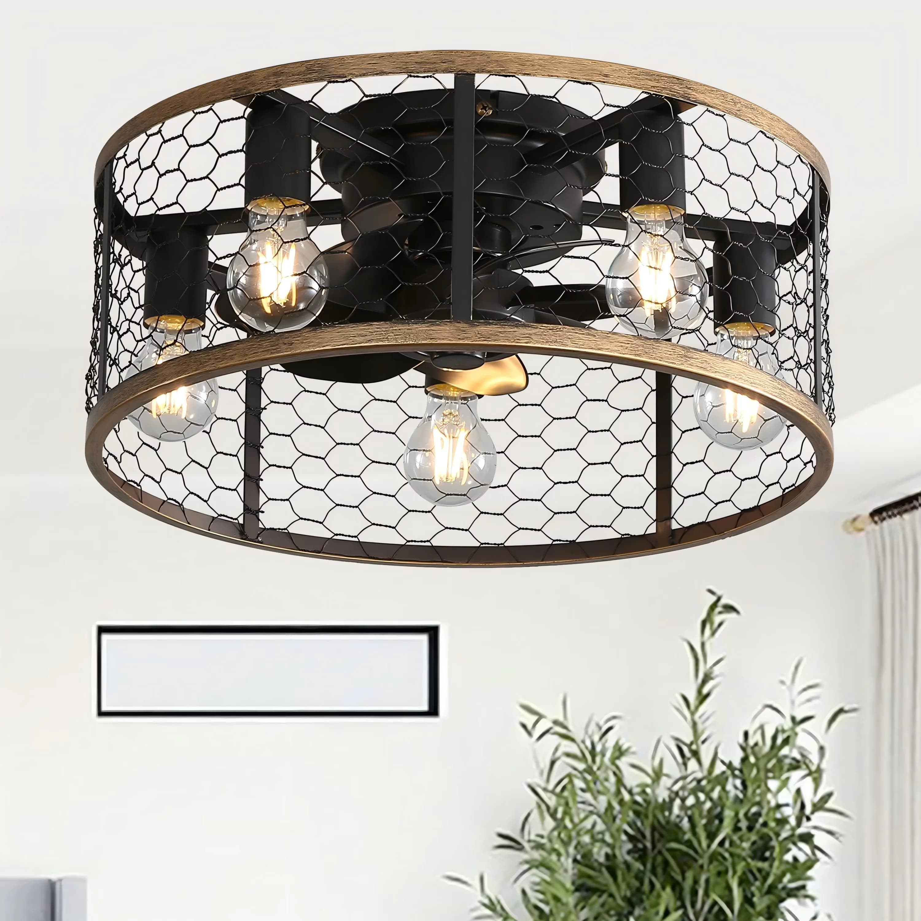 Quality Ceiling Fan with Incandescent, Modern, Remote Controlled - Black, Clear, Multicolor Metal Model 348F92