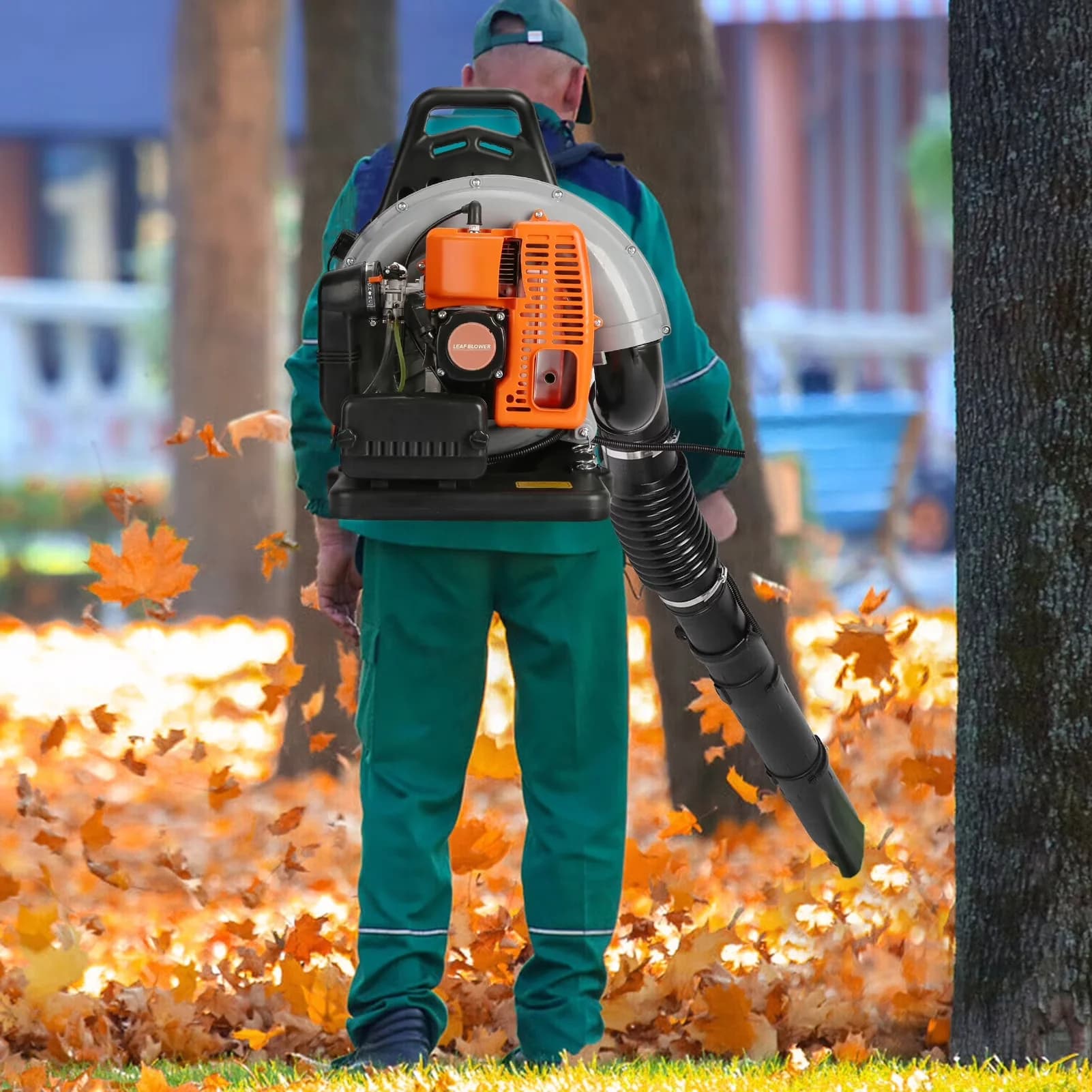 Efficient Leaf Blower with 1.7L Tank, Backpack Snow 63cc 6800r/min 665 CFM - Model E7B2AA